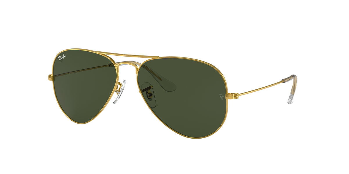 Ray-Ban Aviator RB3025 in Gold, three-quarter view