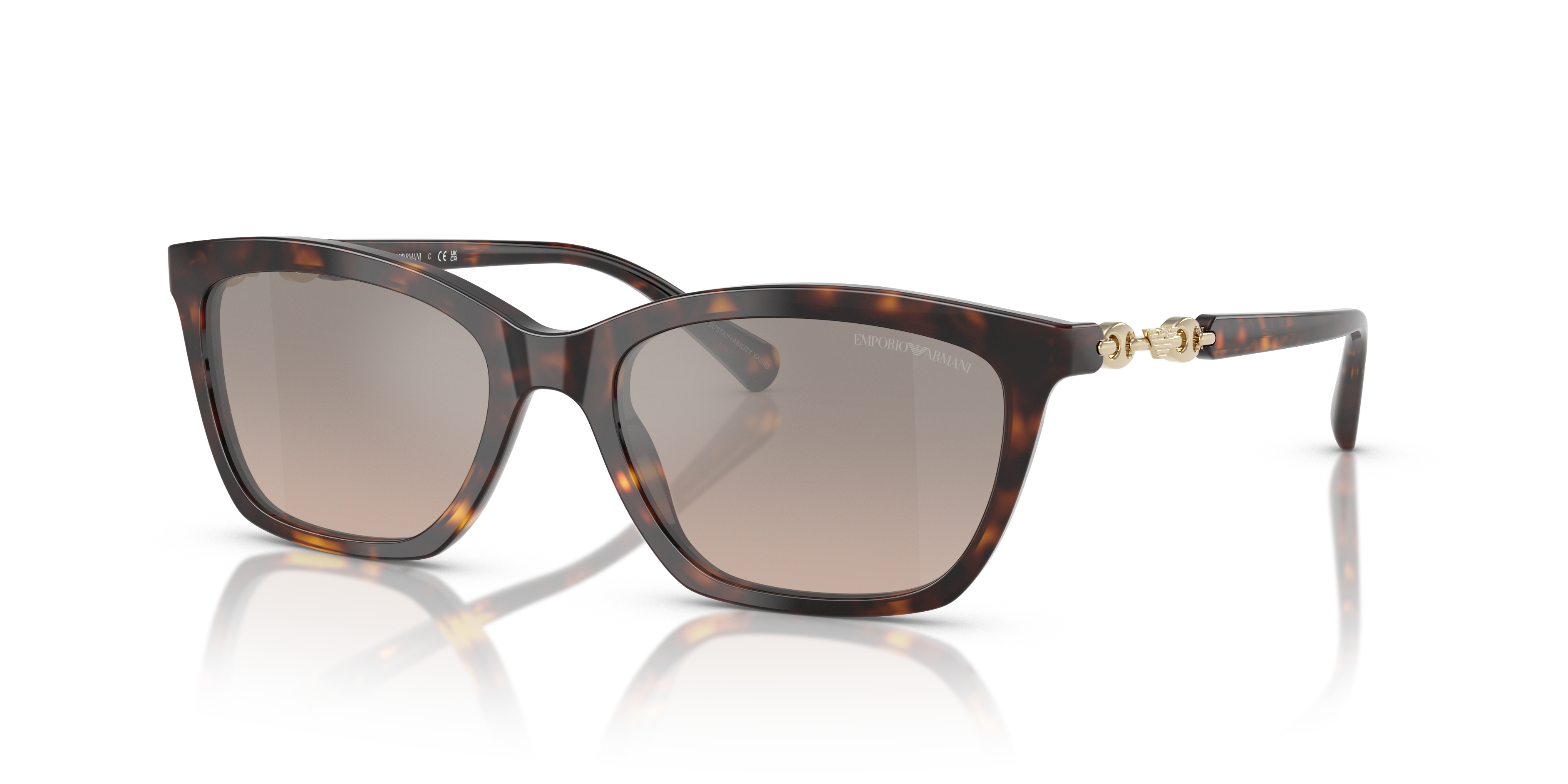 Emporio Armani EA4238 Shiny Havana three-quarter view