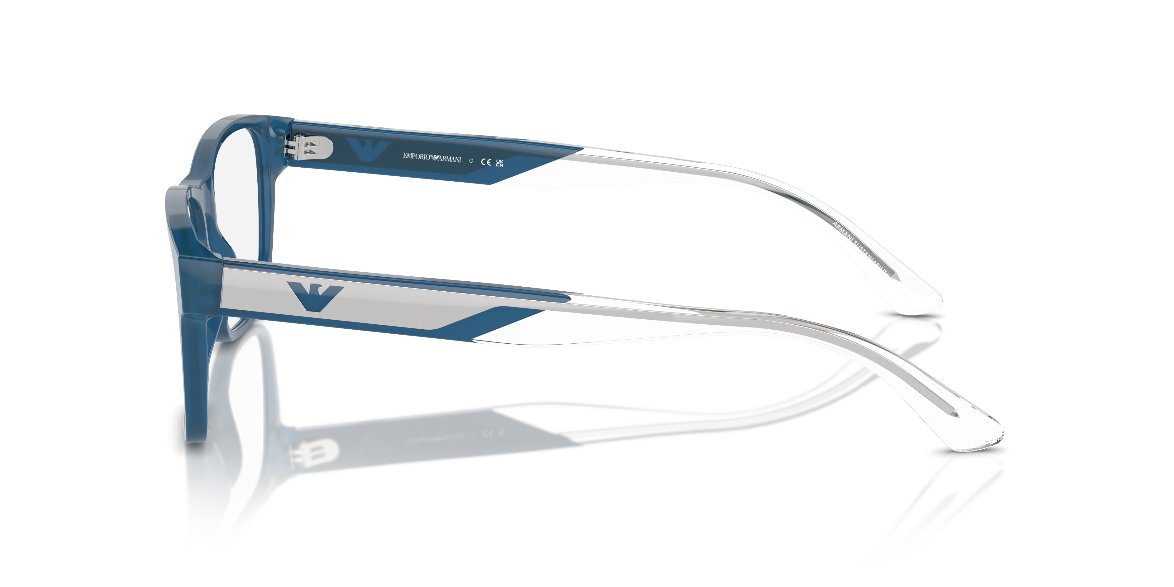 Emporio Armani EA3239 Shiny Opaline Blue side view