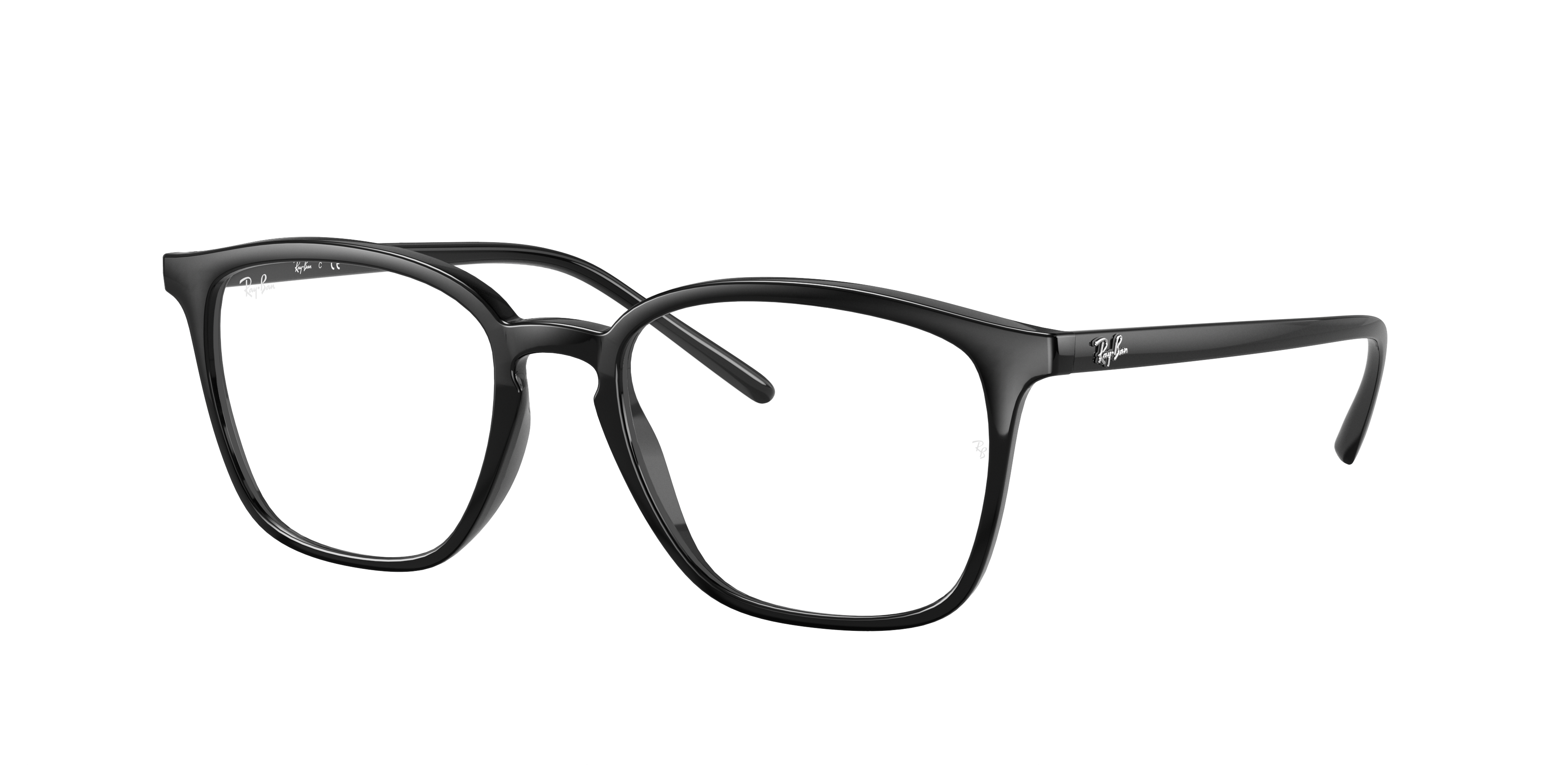 Ray-Ban RB7185 in Black, three-quarter view #Colour_Black (2000)