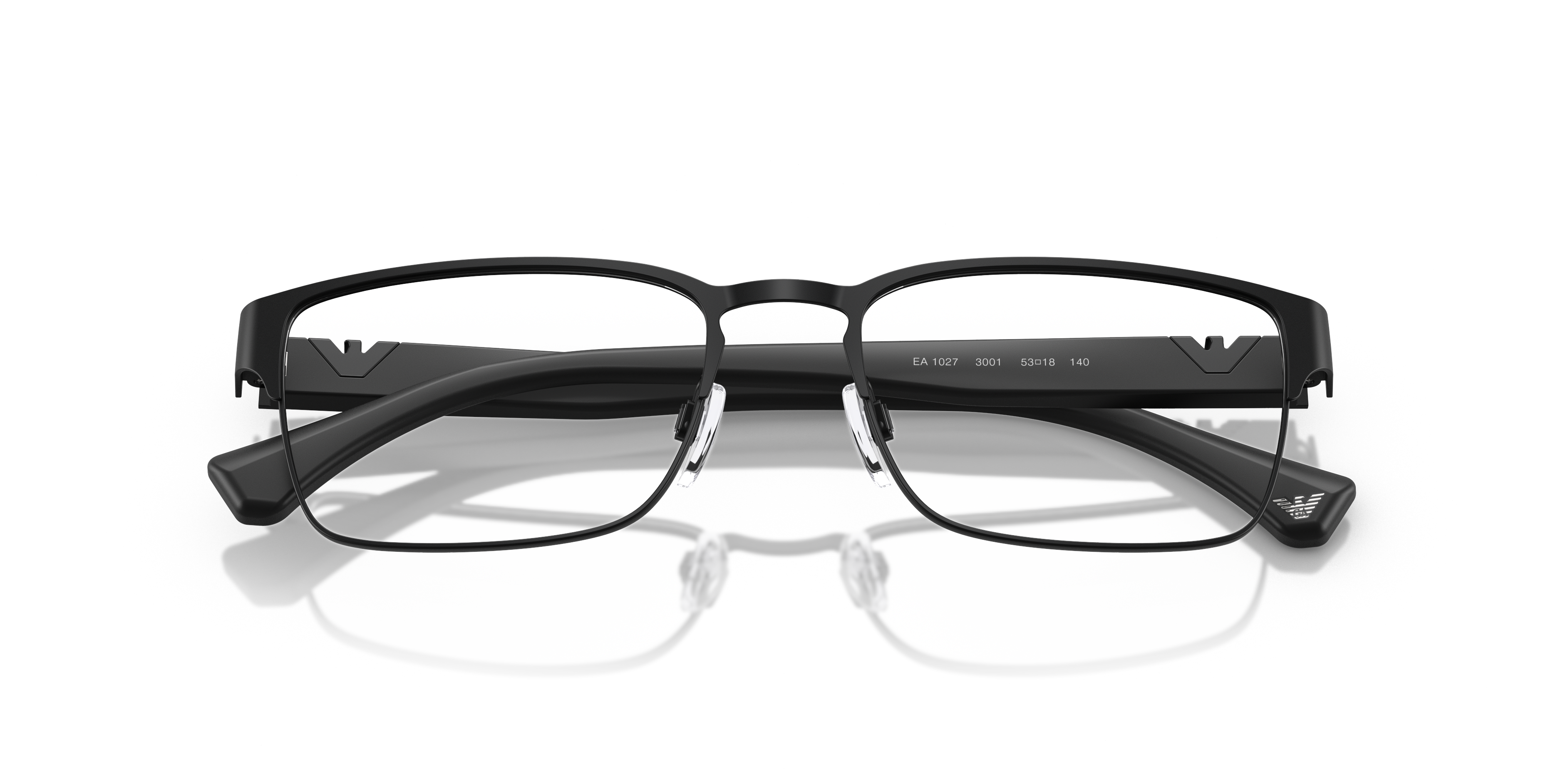 Emporio Armani EA1027 in Matte Black, front detail view #Colour_Matte Black