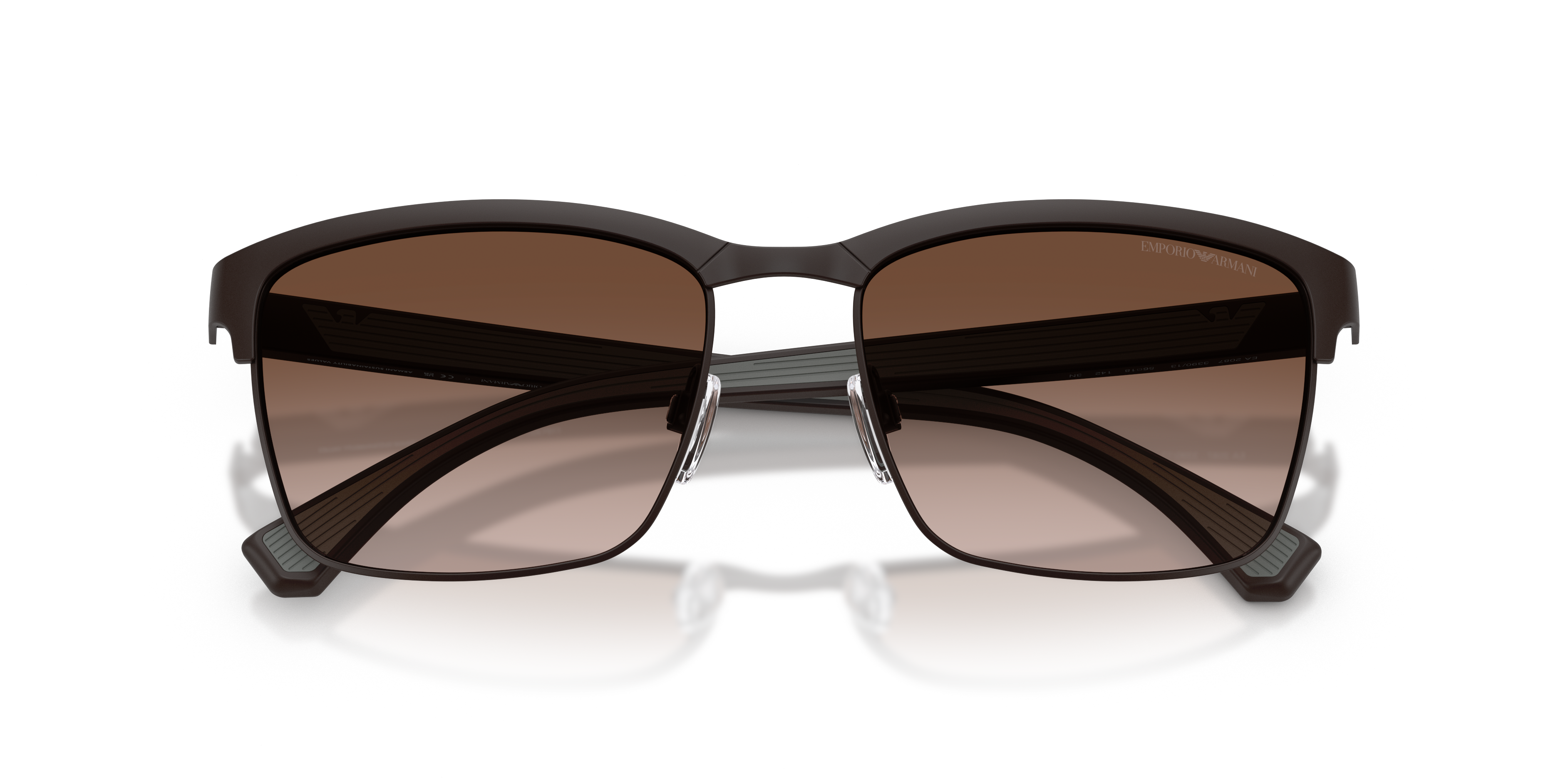 Emporio Armani EA2087 in Matte Brown, front detail view #Colour_Matte Brown