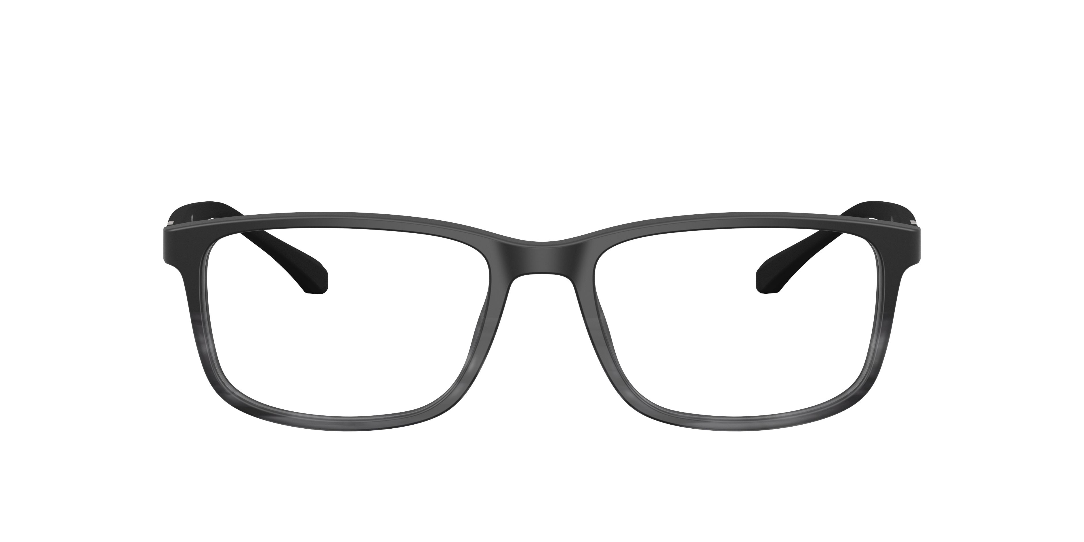 Emporio Armani EA3098 in Matte Black & Striped Grey, front view #Colour_Matte Black & Striped Grey