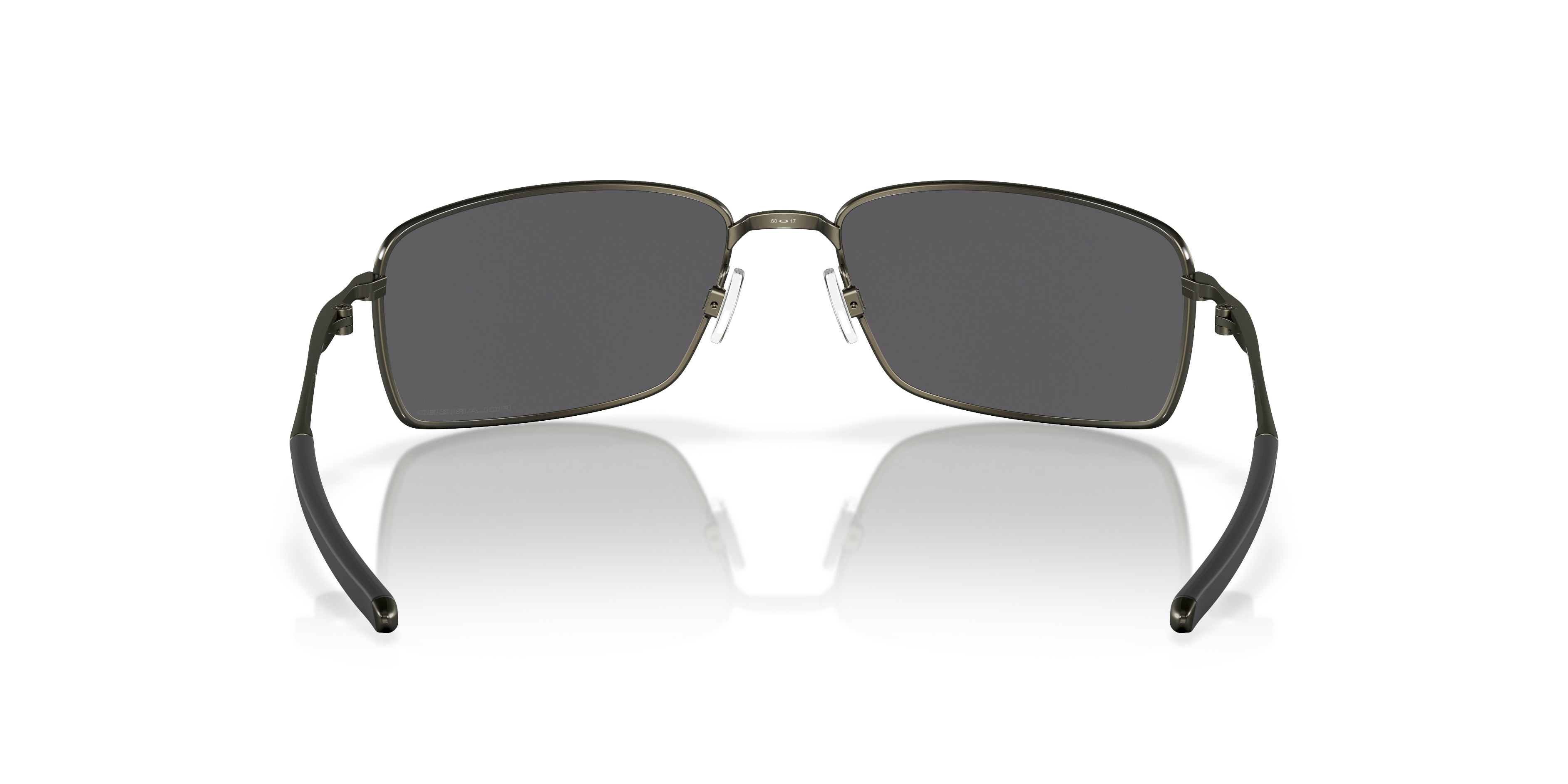 Oakley Square Wire OO4075 in Carbon / Grey Polarized, back view #Colour_Carbon / Grey Polarized
