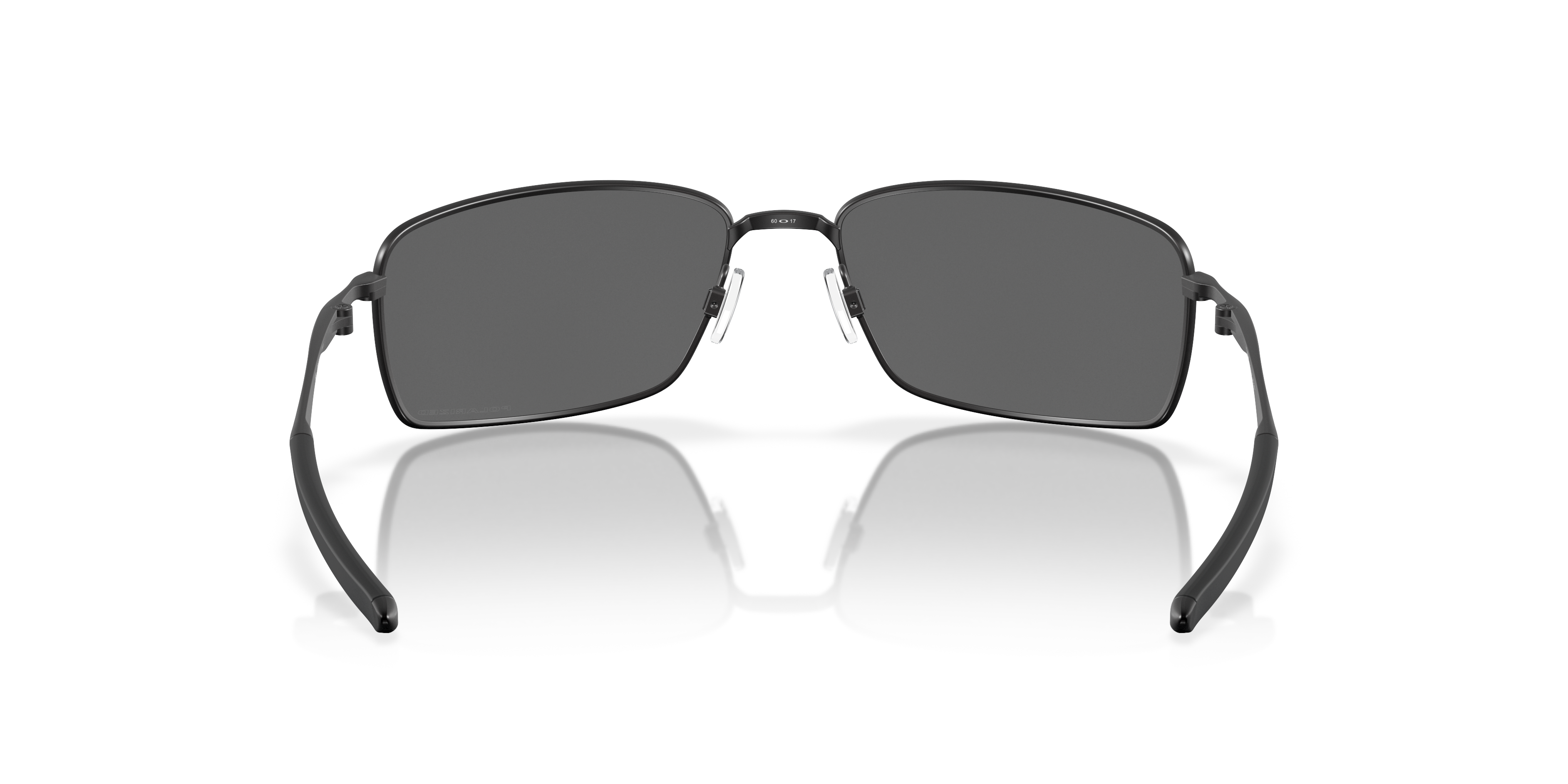 Oakley Square Wire OO4075 in Matte Black / Black Iridium Polarized, back view #Colour_Matte Black / Black Iridium Polarized
