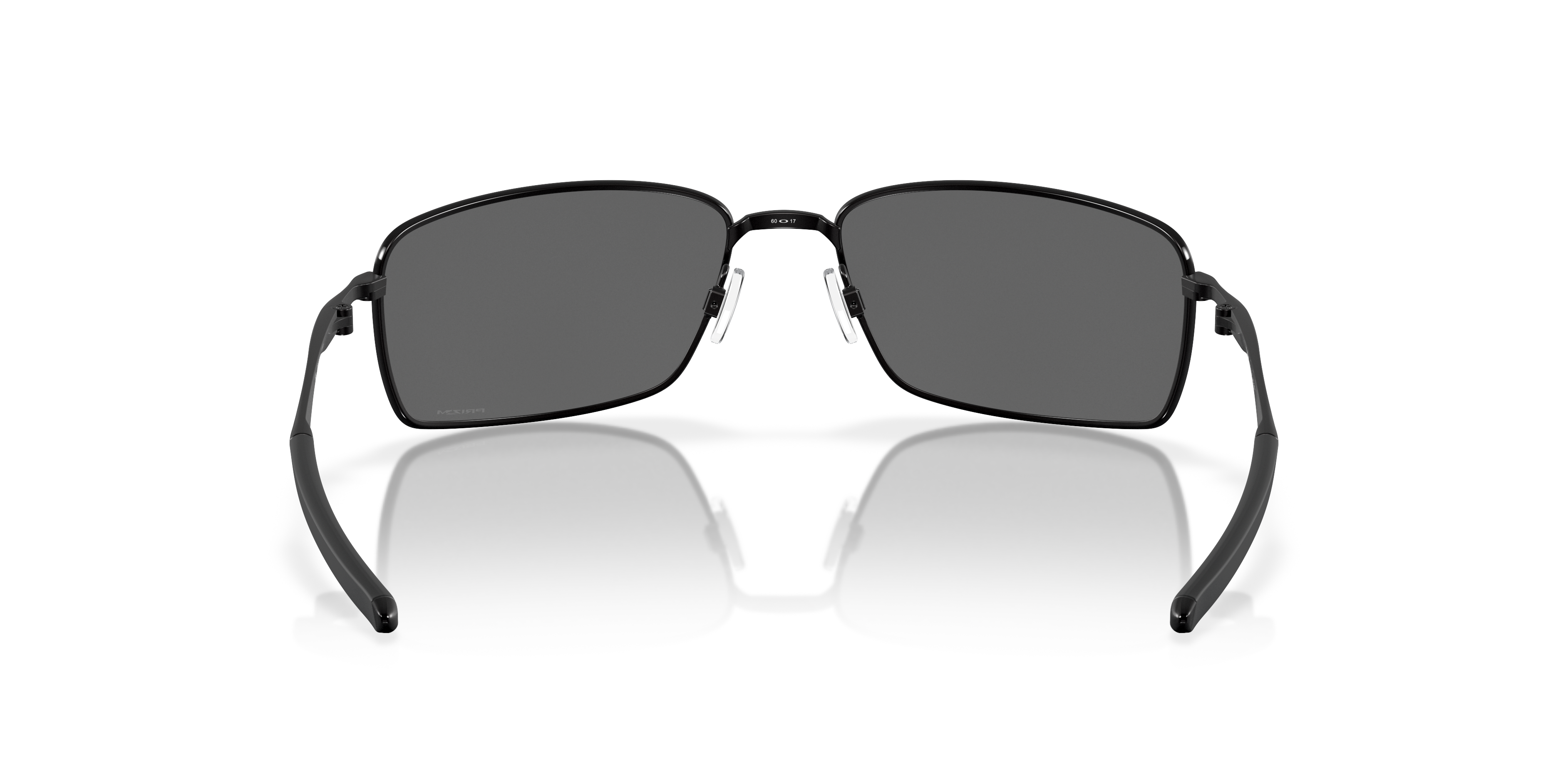 Oakley Square Wire OO4075 in Polished Black / Prizm Black, back view #Colour_Polished Black / Prizm Black