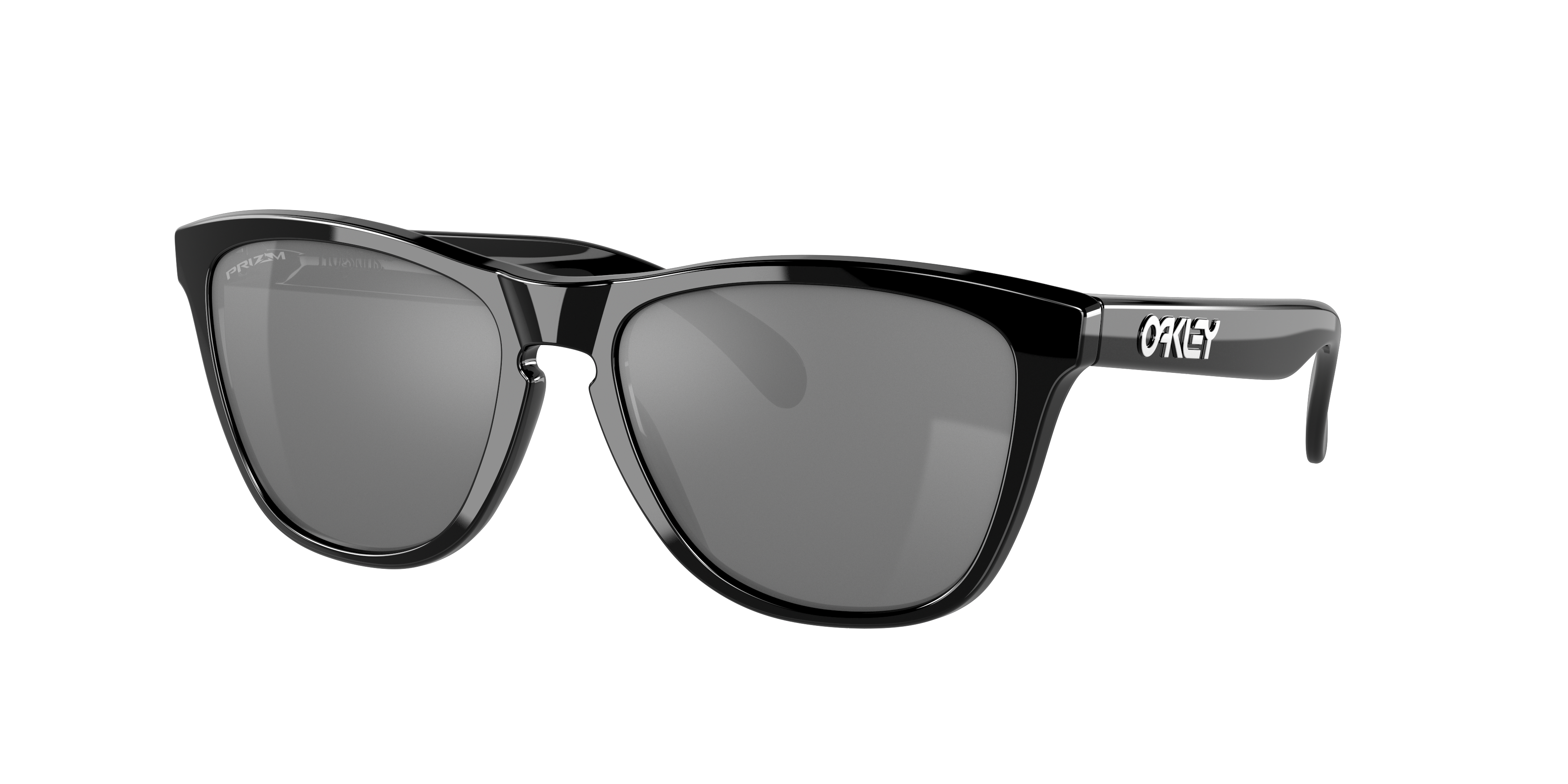 Oakley Frogskins OO9013 in Polished Black / Prizm Black, three-quarter view #Colour_Polished Black / Prizm Black