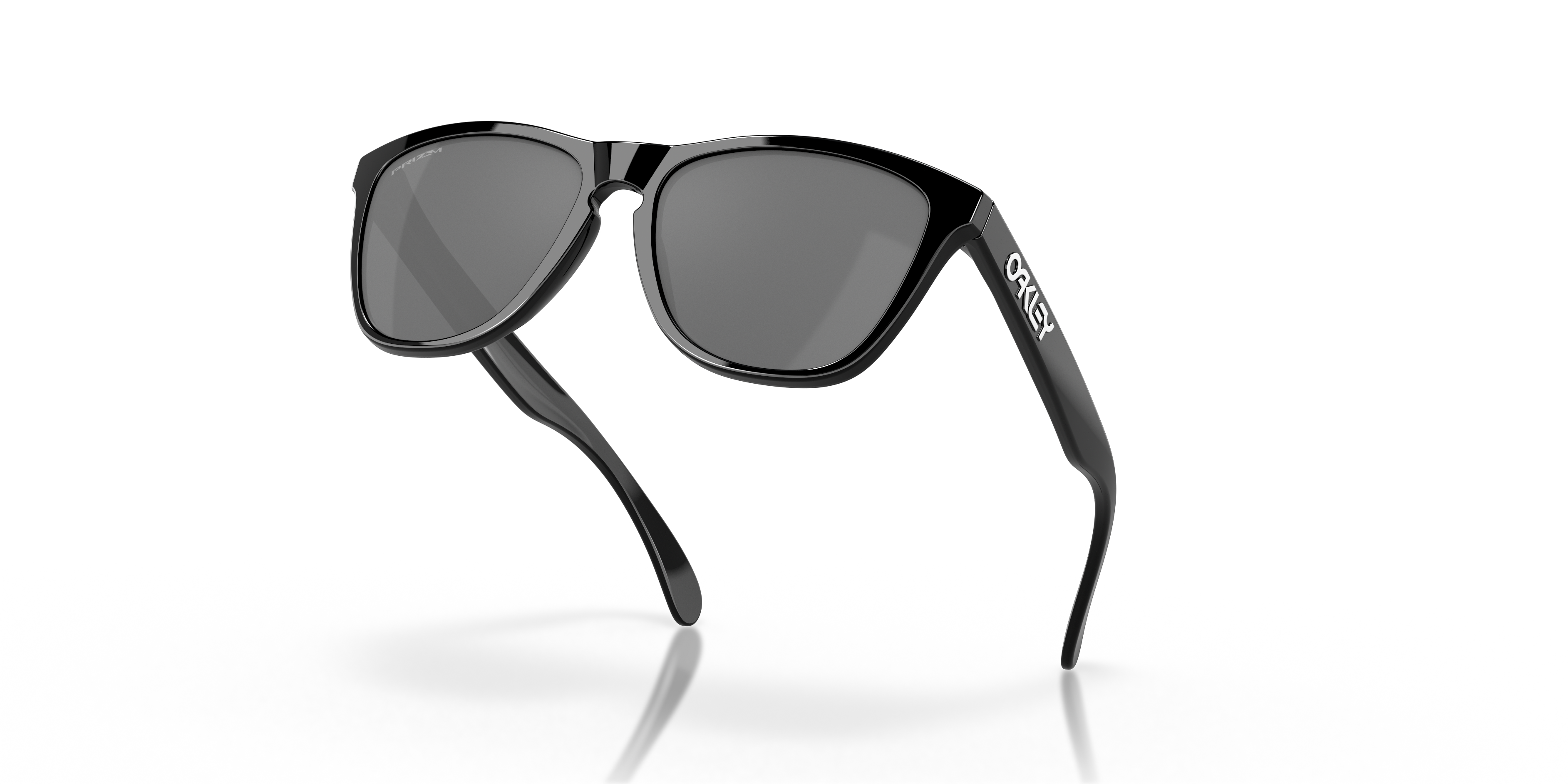 Oakley Frogskins OO9013 in Polished Black / Prizm Black, angled view #Colour_Polished Black / Prizm Black