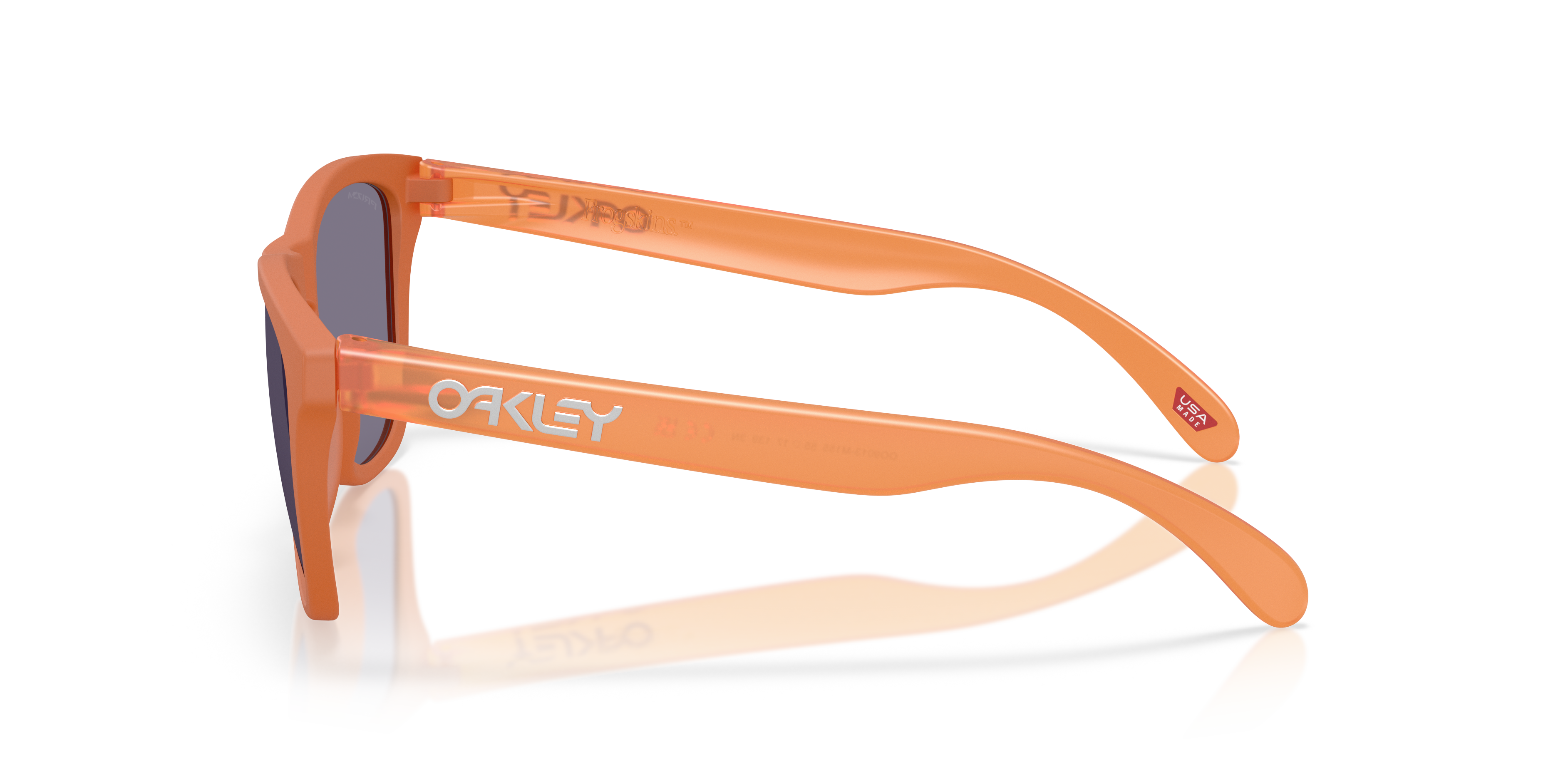 Oakley Frogskins OO9013 in Matte Ginger / Prizm Grey, side view #Colour_Matte Ginger / Prizm Grey