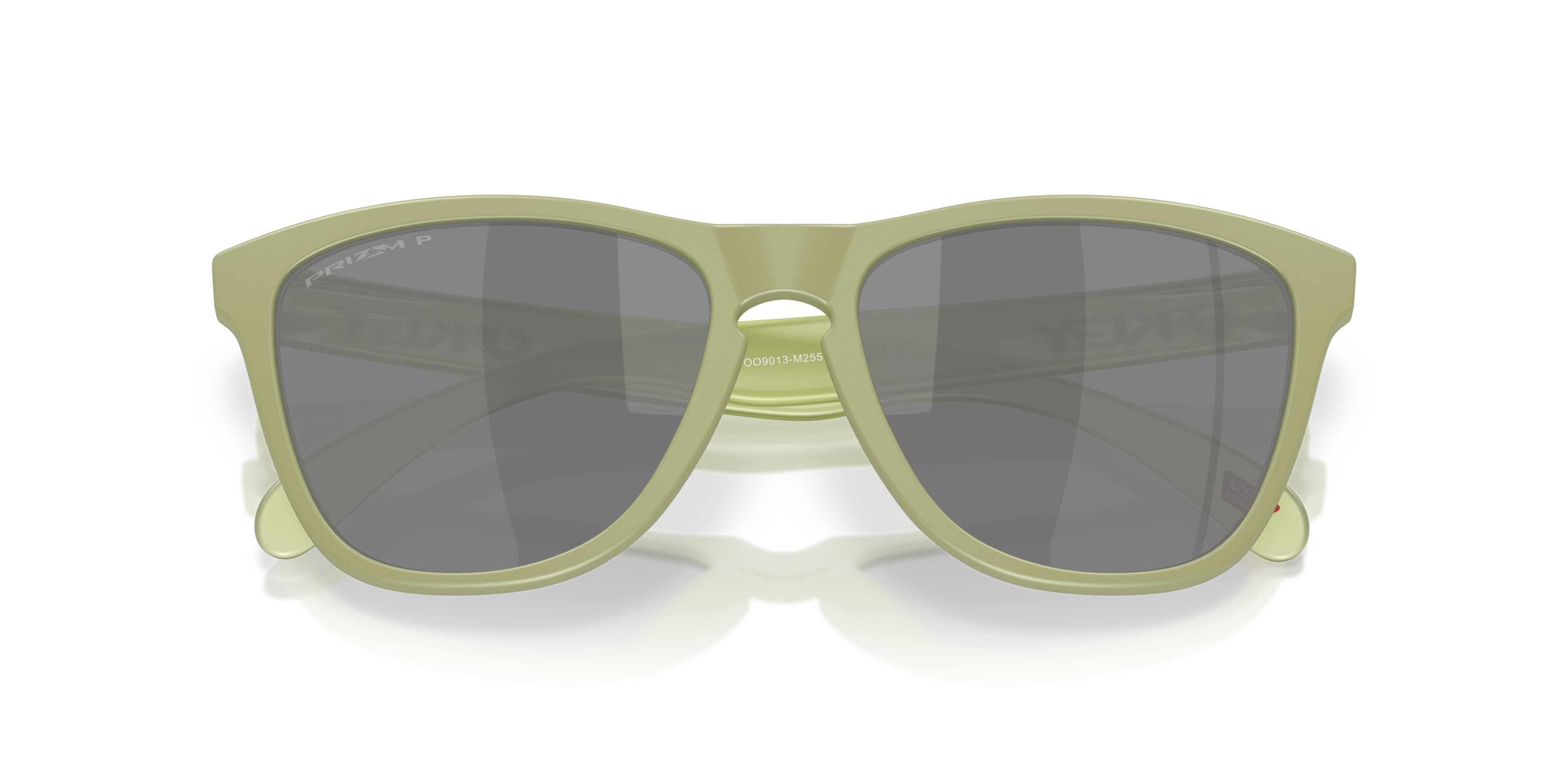 Oakley Frogskins OO9013 in Matte Fern / Prizm Black Polarized, front detail view #Colour_Matte Fern / Prizm Black Polarized