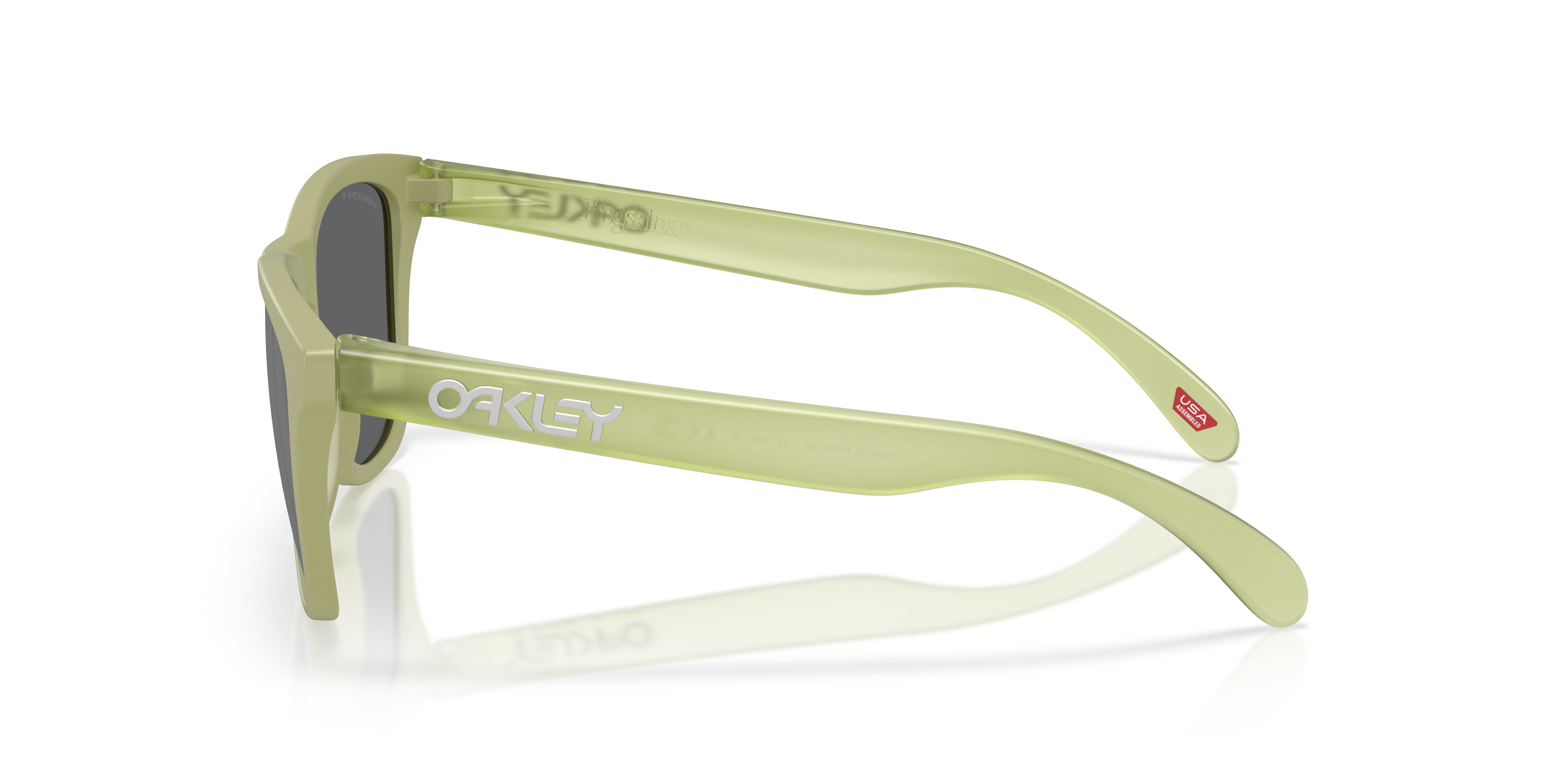 Oakley Frogskins OO9013 in Matte Fern / Prizm Black Polarized, side view #Colour_Matte Fern / Prizm Black Polarized