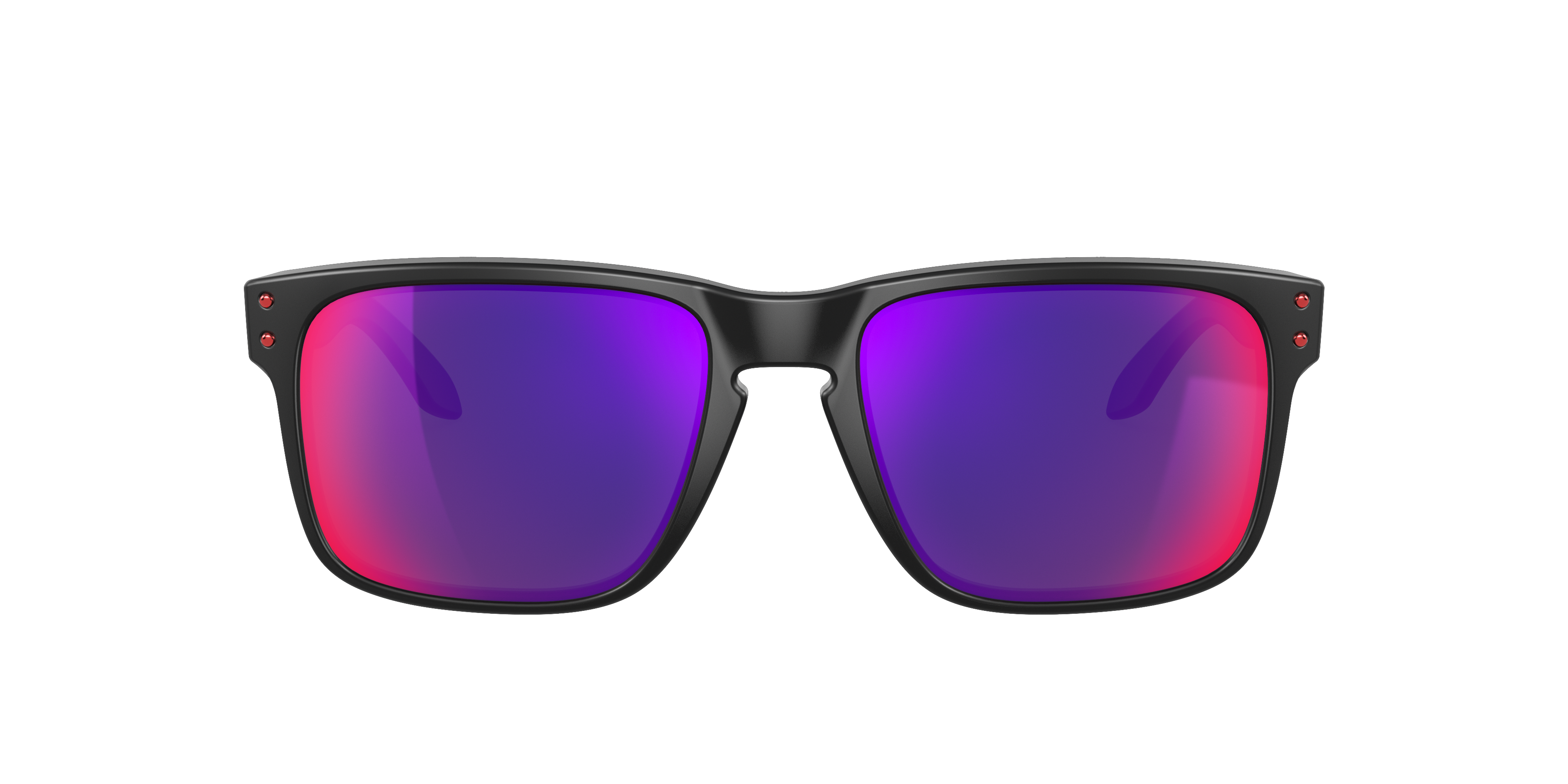 Oakley Holbrook OO9102 in Matte Black / + Red Iridium, front view #Colour_Matte Black / + Red Iridium