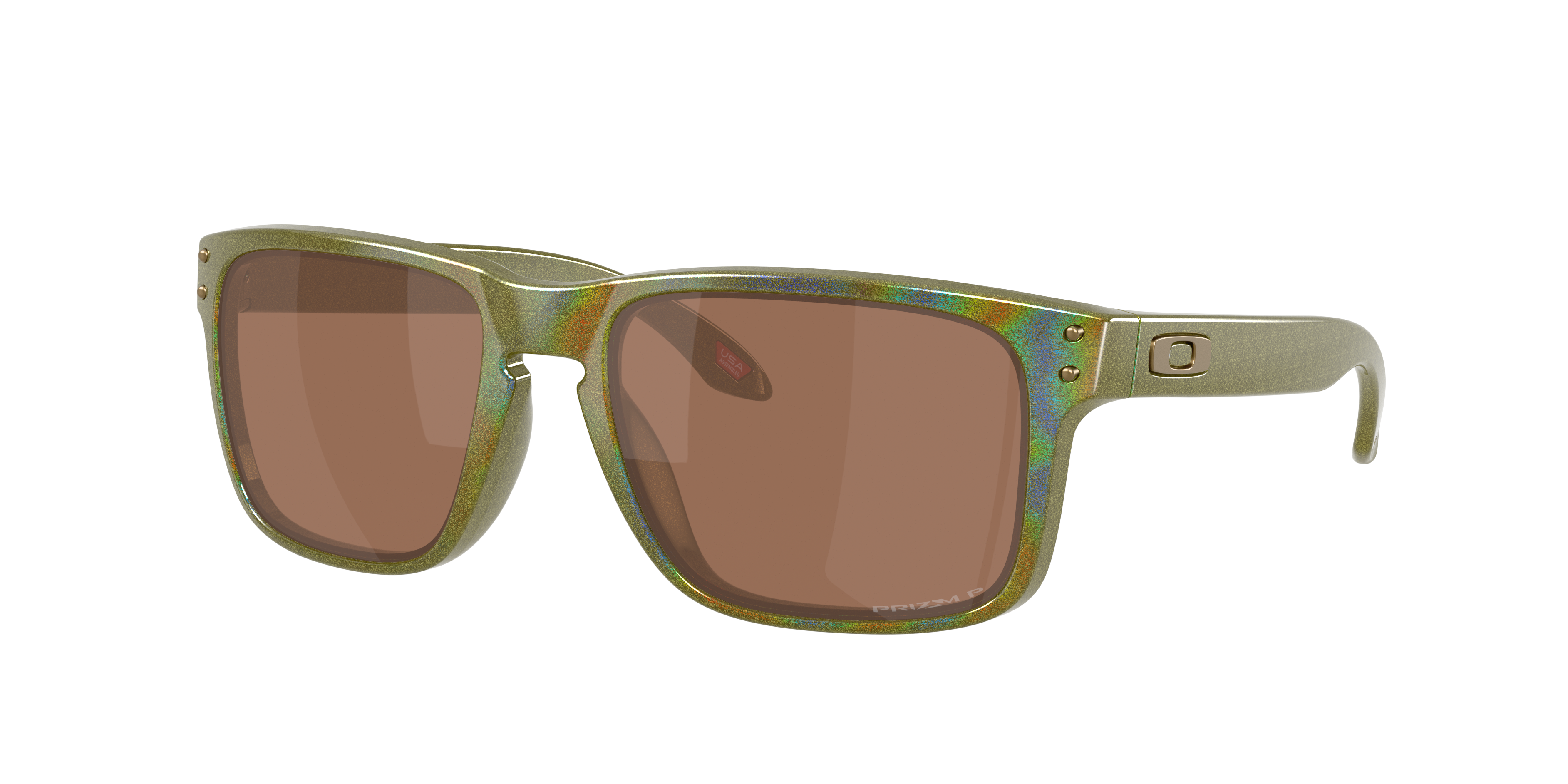 Oakley Holbrook OO9102 in Fern Spacedust / Prizm Tungsten Polarized, three-quarter view #Colour_Fern Spacedust / Prizm Tungsten Polarized