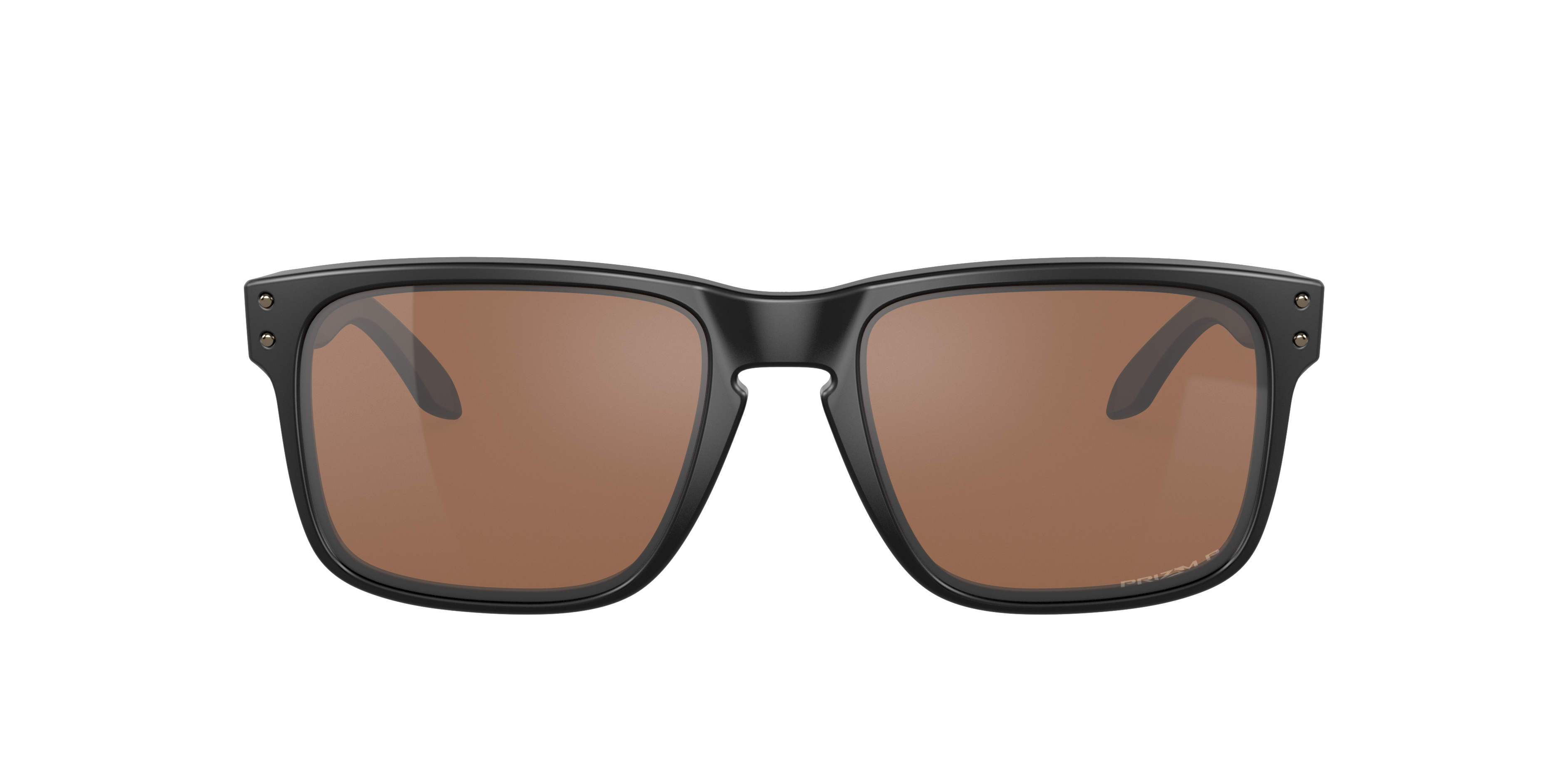 Oakley Holbrook OO9102 in Matte Black / Prizm Tungsten Polarized, front view #Colour_Matte Black / Prizm Tungsten Polarized