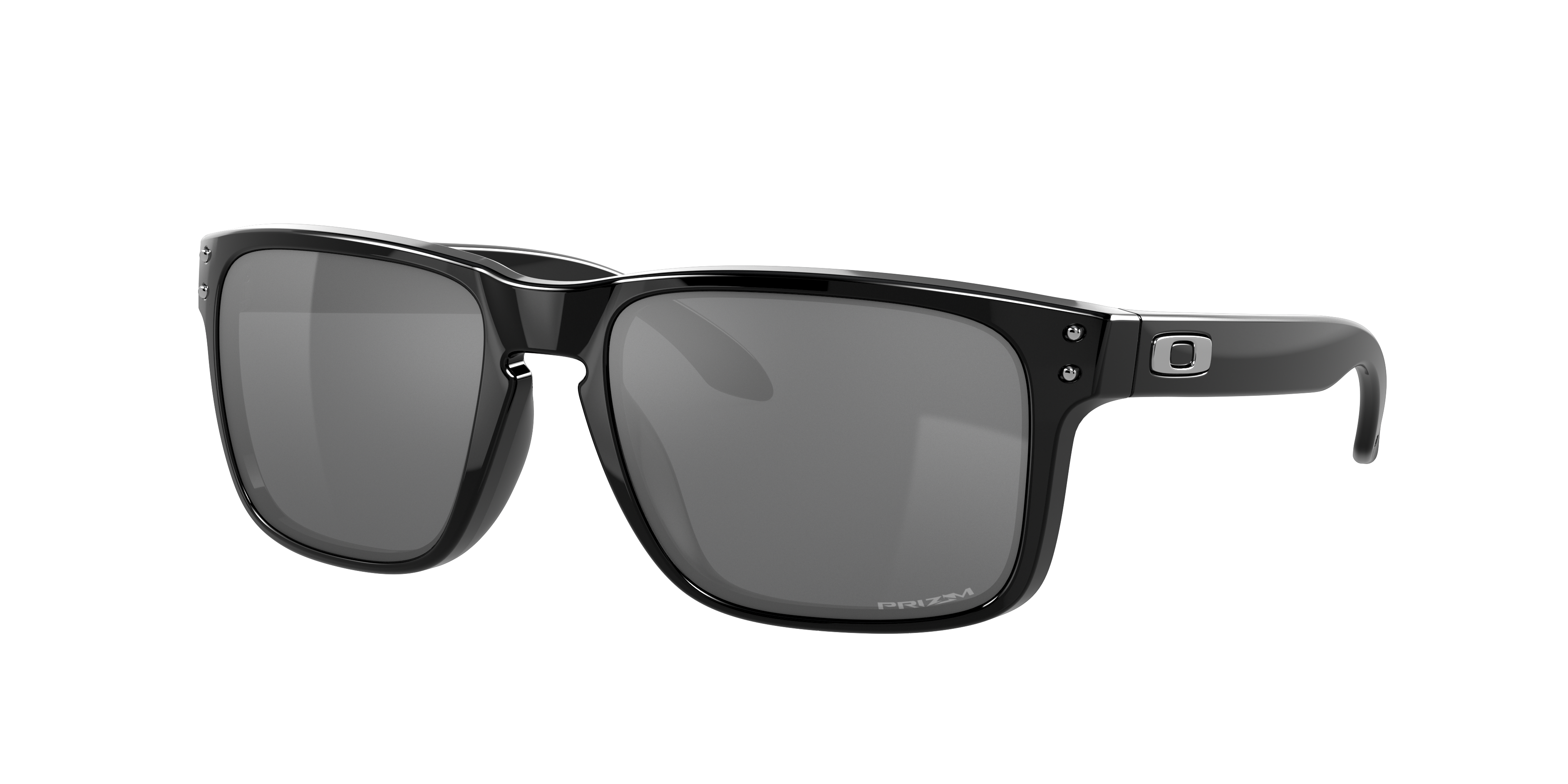 Oakley Holbrook OO9102 in Polished Black / Prizm Black, three-quarter view #Colour_Polished Black / Prizm Black