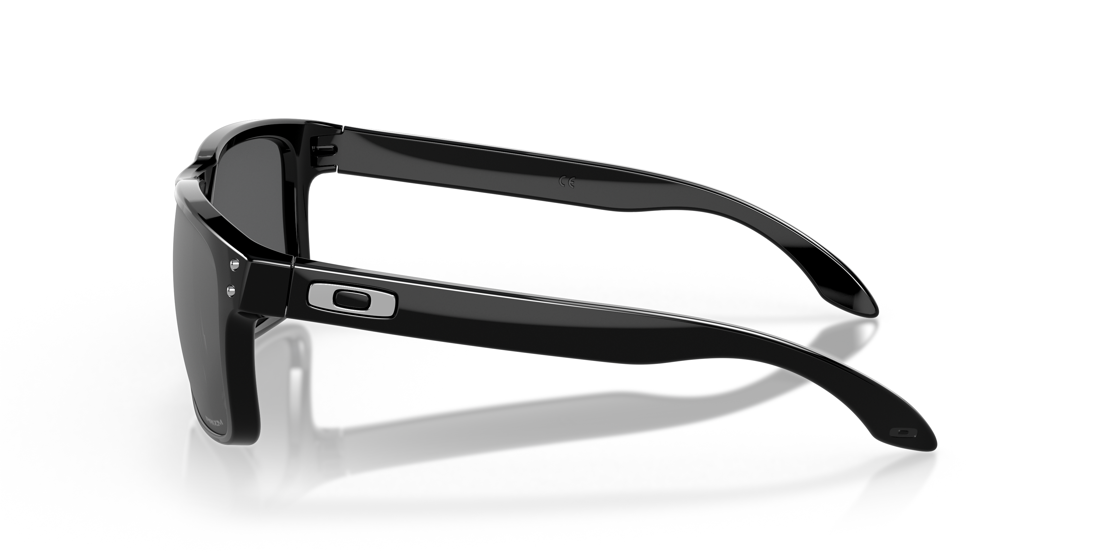 Oakley Holbrook OO9102 in Polished Black / Prizm Black, side view #Colour_Polished Black / Prizm Black
