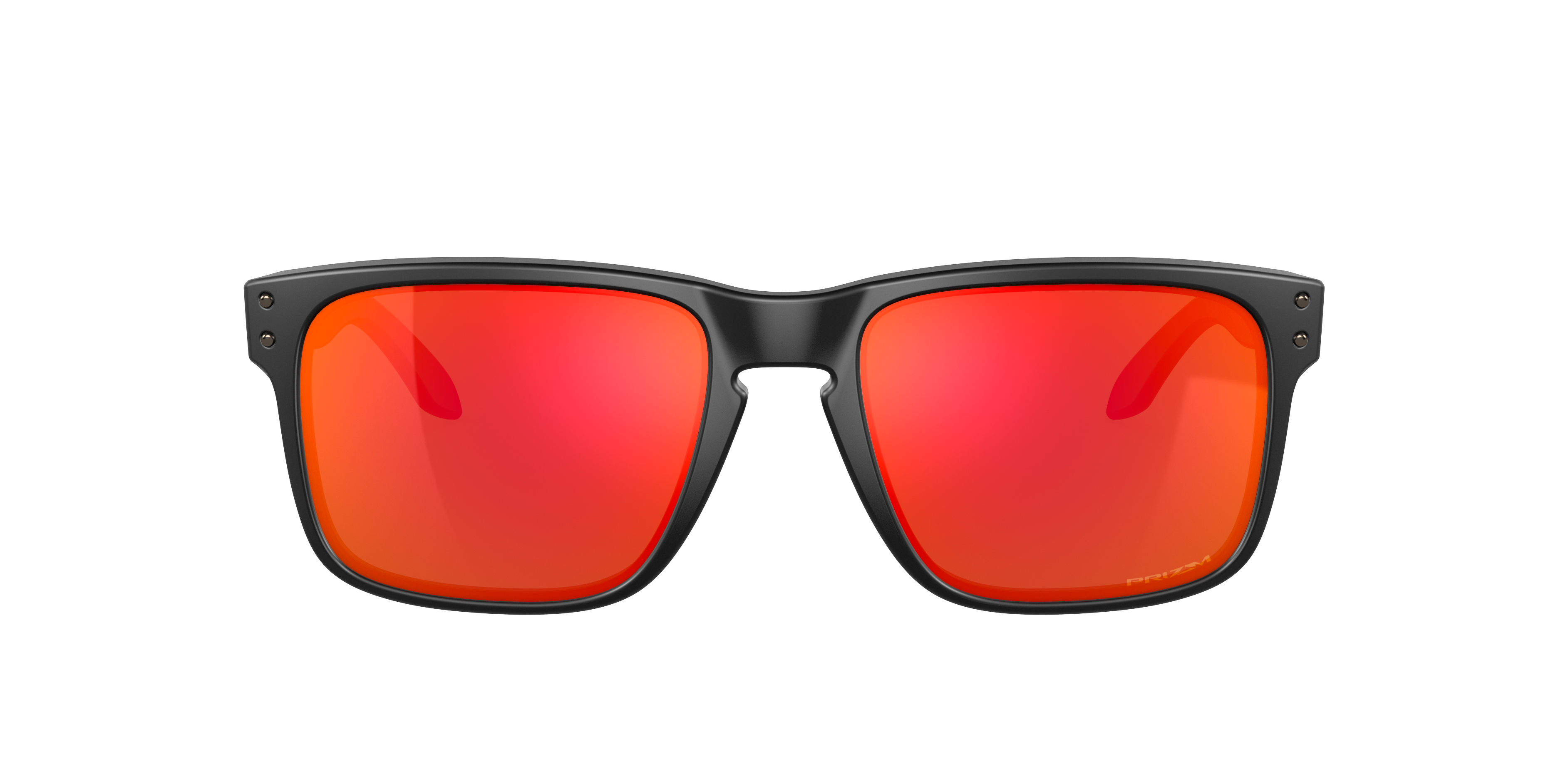 Oakley Holbrook OO9102 in Matte Black / Prizm Ruby, front view #Colour_Matte Black / Prizm Ruby