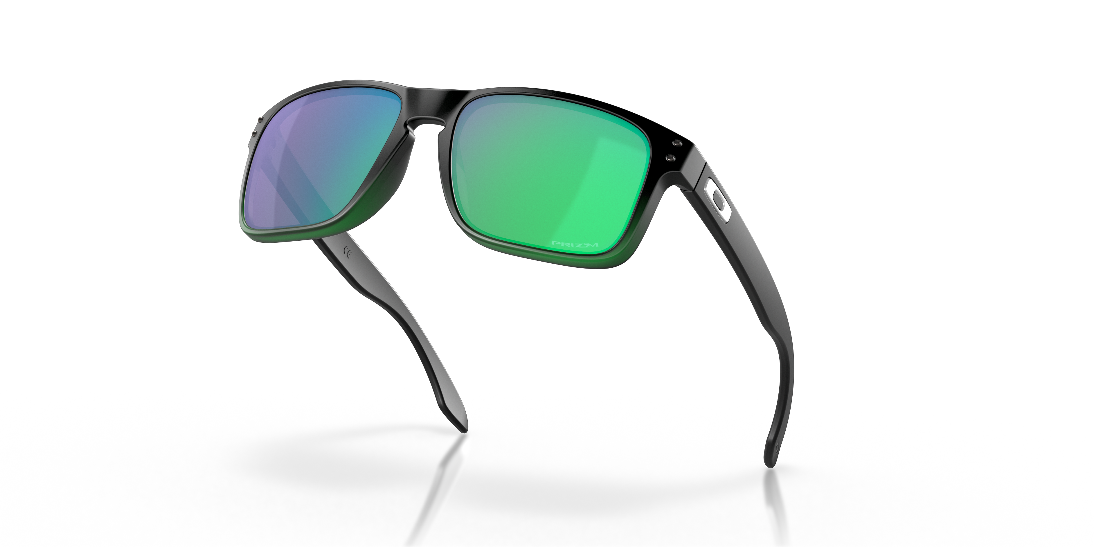 Oakley Holbrook OO9102 in Jade Fade / Prizm Jade, angled view #Colour_Jade Fade / Prizm Jade
