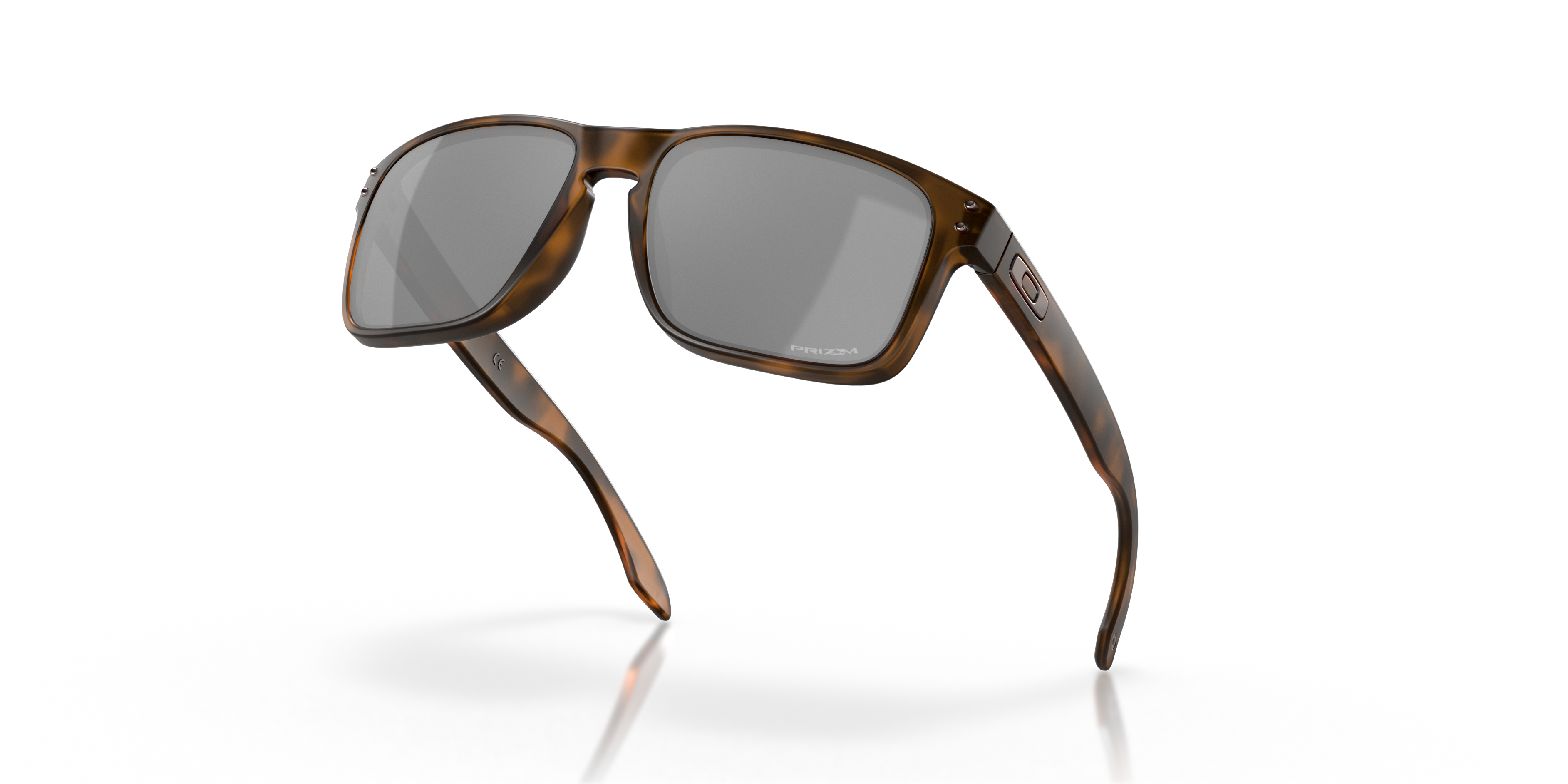 Oakley Holbrook OO9102 in Matte Brown Tortoise / Prizm Black, angled view #Colour_Matte Brown Tortoise / Prizm Black