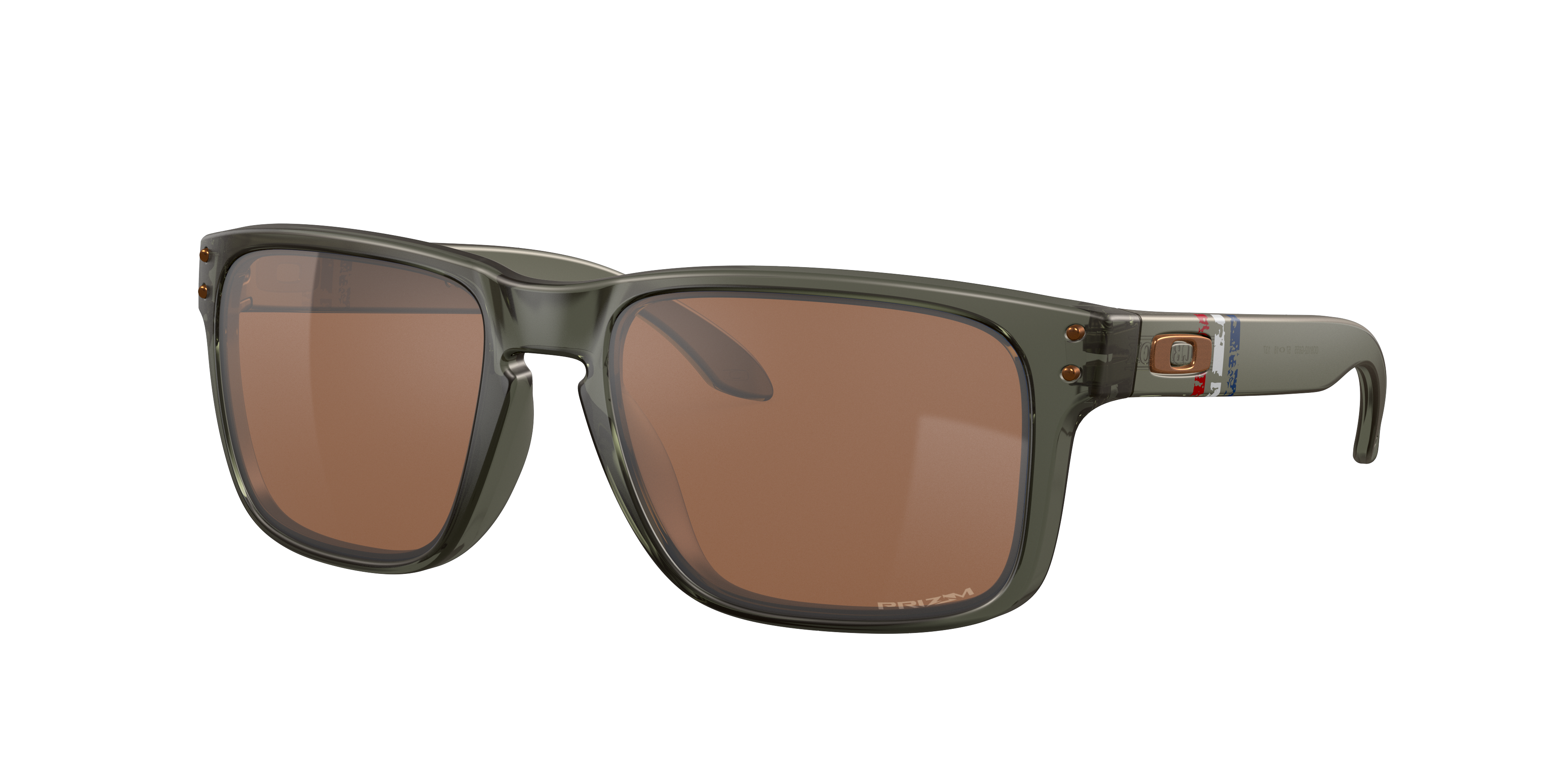 Oakley Holbrook OO9102 in Matte Olive Ink / Prizm Tungsten, three-quarter view #Colour_Matte Olive Ink / Prizm Tungsten