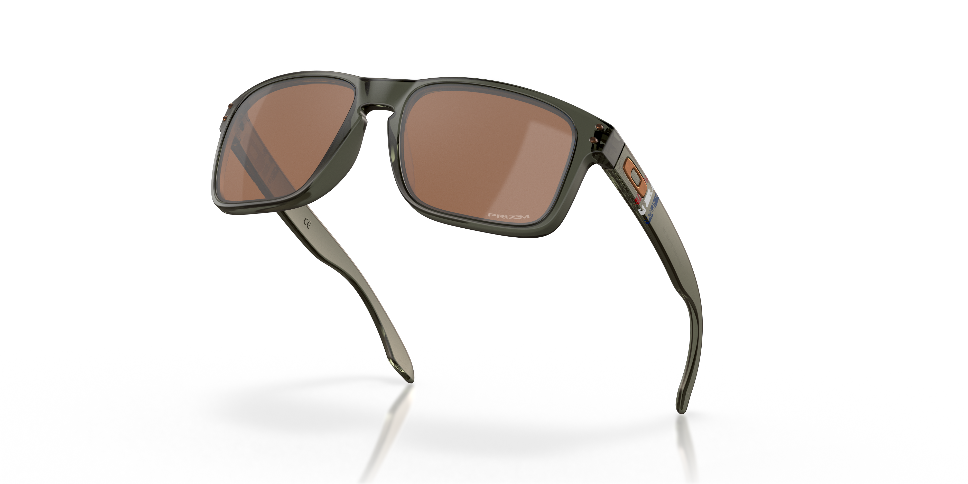 Oakley Holbrook OO9102 in Matte Olive Ink / Prizm Tungsten, angled view #Colour_Matte Olive Ink / Prizm Tungsten