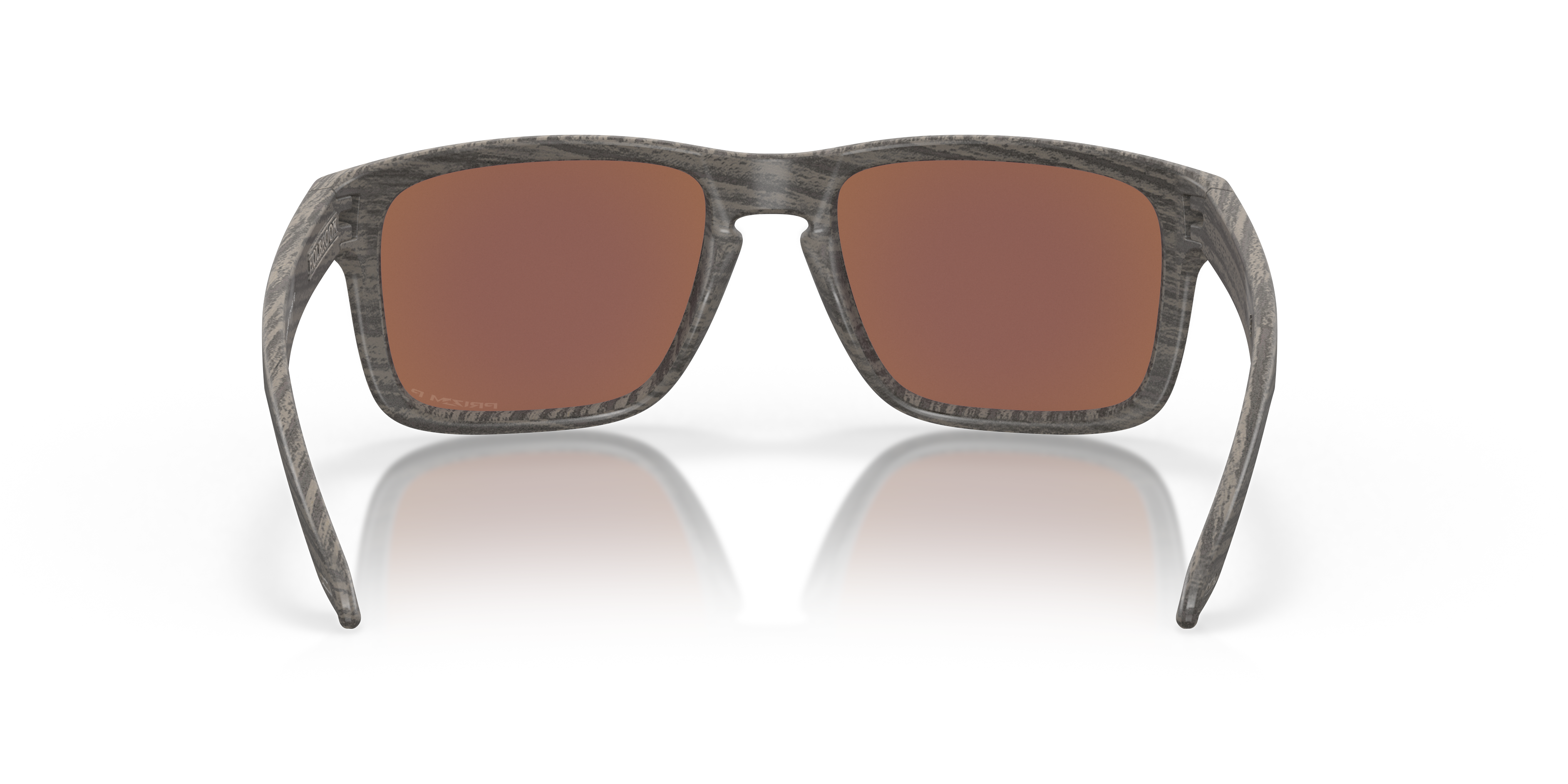 Oakley Holbrook OO9102 in Woodgrain / Prizm Deep Water Polarized, back view #Colour_Woodgrain / Prizm Deep Water Polarized