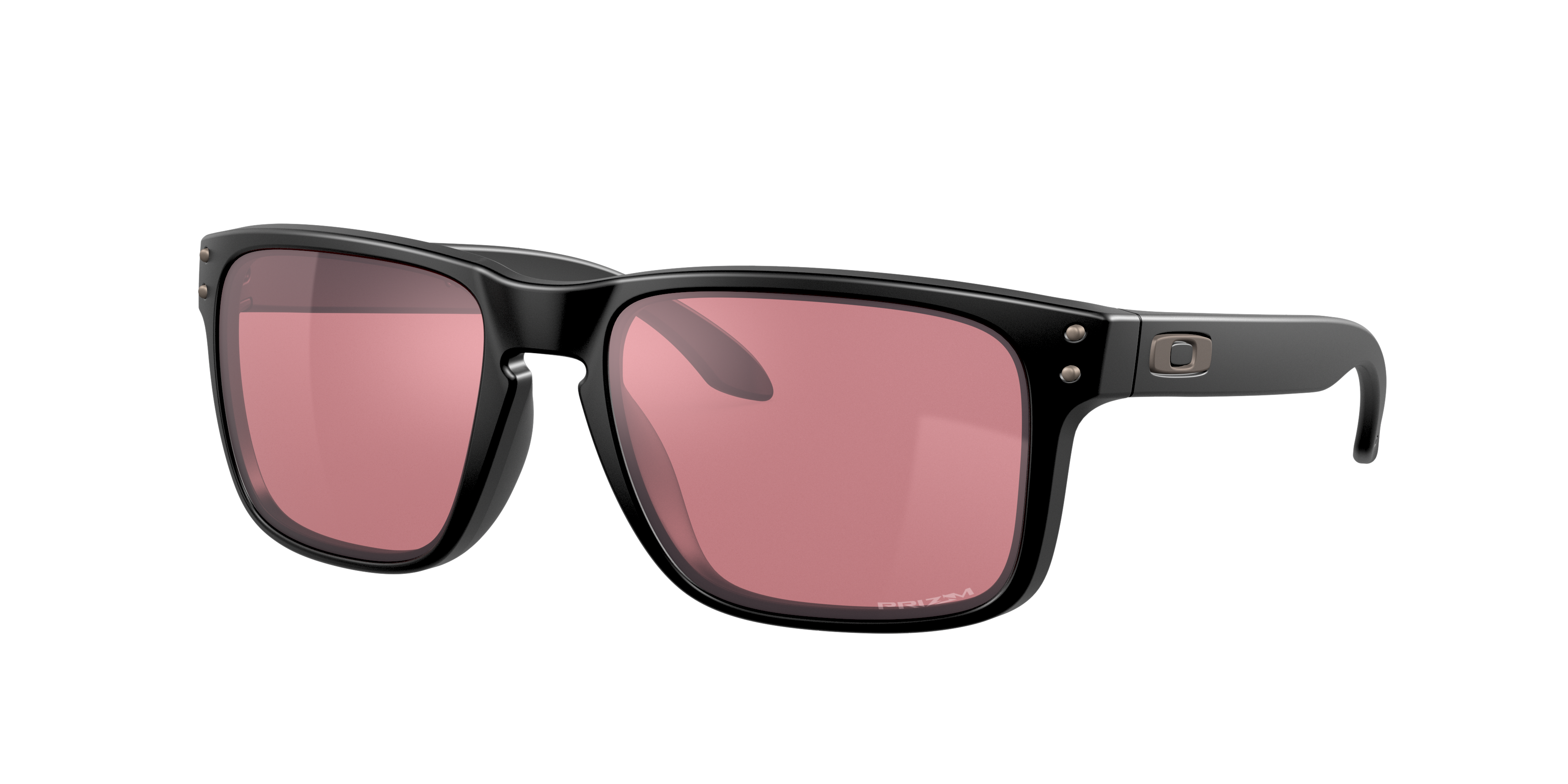 Oakley Holbrook OO9102 in Matte Black / Prizm Dark Golf, three-quarter view #Colour_Matte Black / Prizm Dark Golf