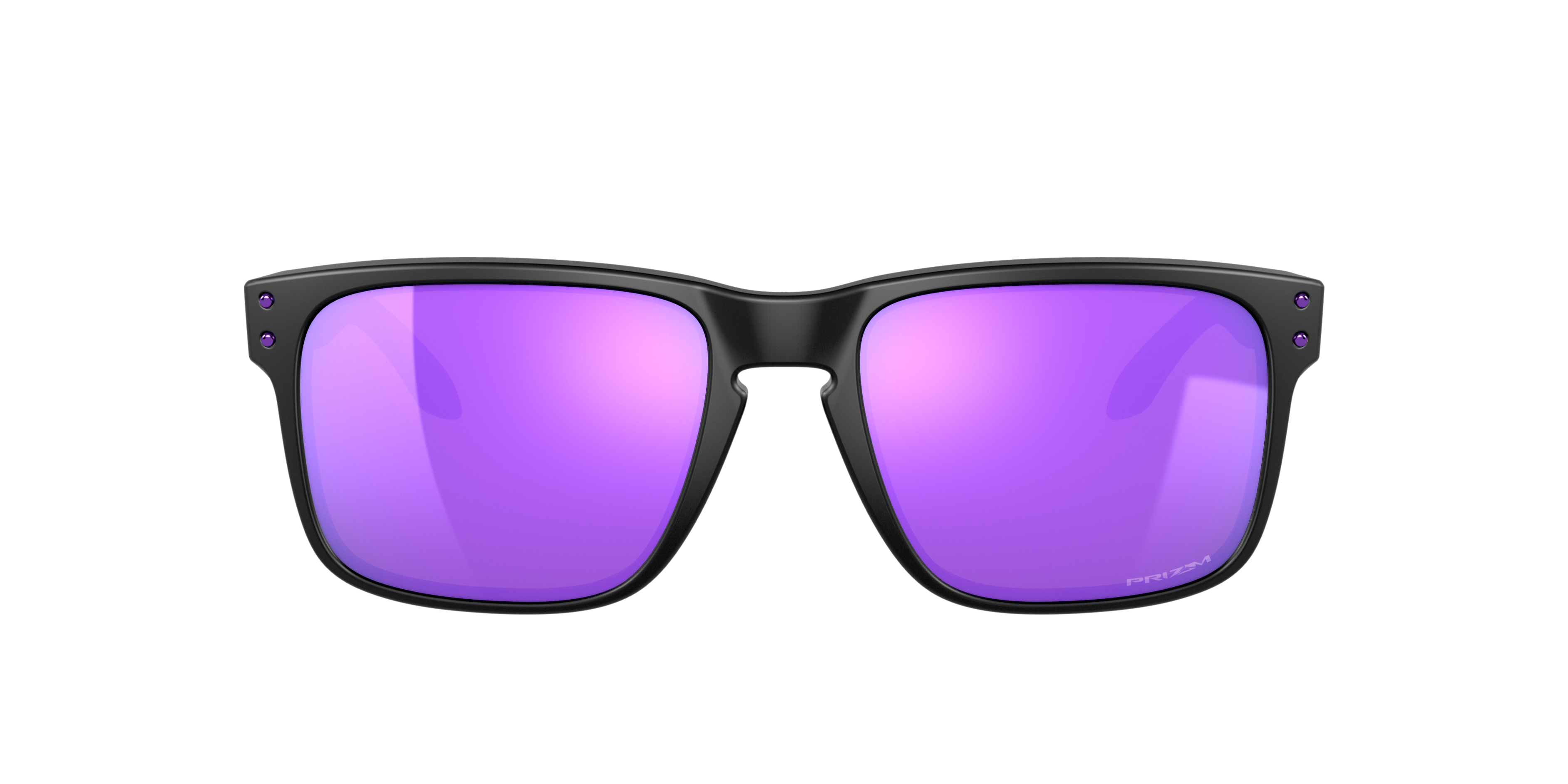 Oakley Holbrook OO9102 in Matte Black / Prizm Violet, front view #Colour_Matte Black / Prizm Violet
