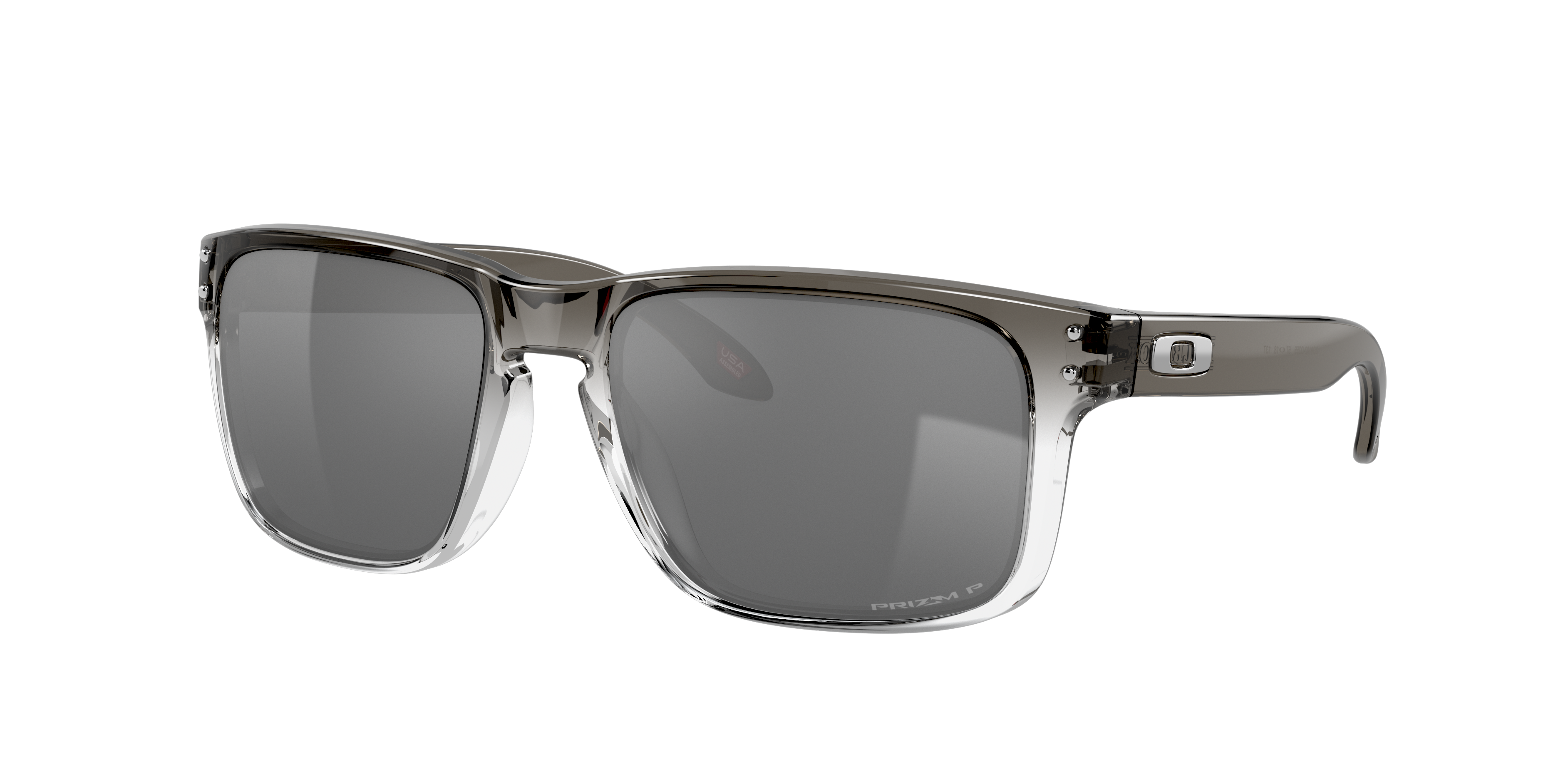 Oakley Holbrook OO9102 in Dark Ink Fade / Prizm Black Polarized, three-quarter view #Colour_Dark Ink Fade / Prizm Black Polarized
