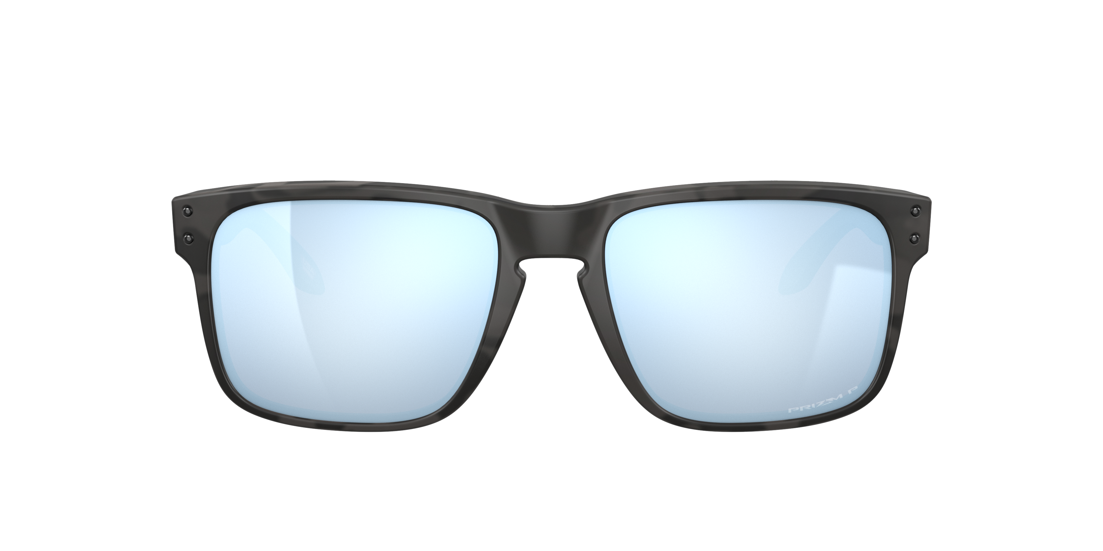 Oakley Holbrook OO9102 in Matte Black Camo / Prizm Deep Water Polarized, front view #Colour_Matte Black Camo / Prizm Deep Water Polarized