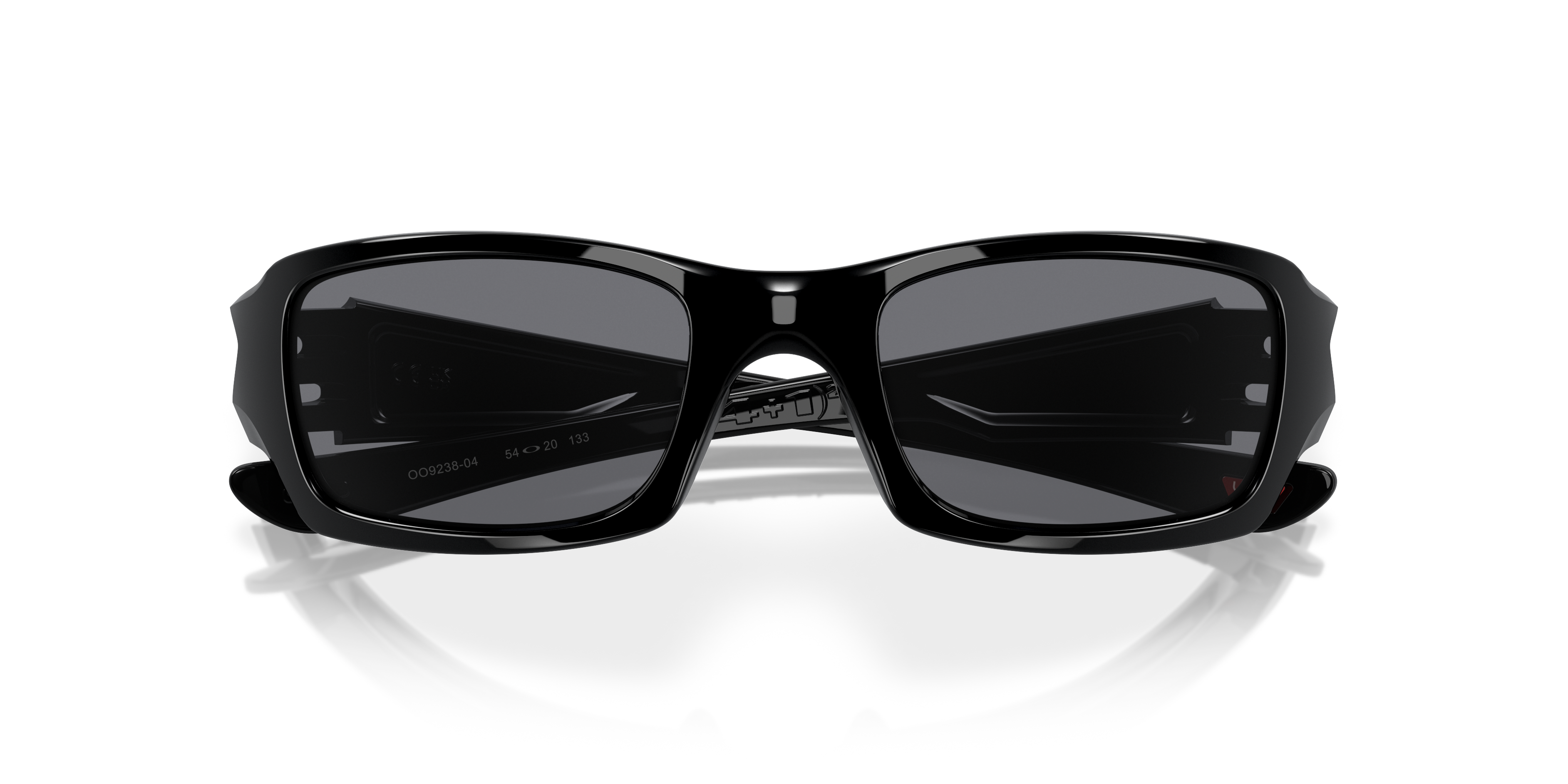 Oakley Fives Squared OO9238 in Polished Black / Grey, front detail view #Colour_Polished Black / Grey