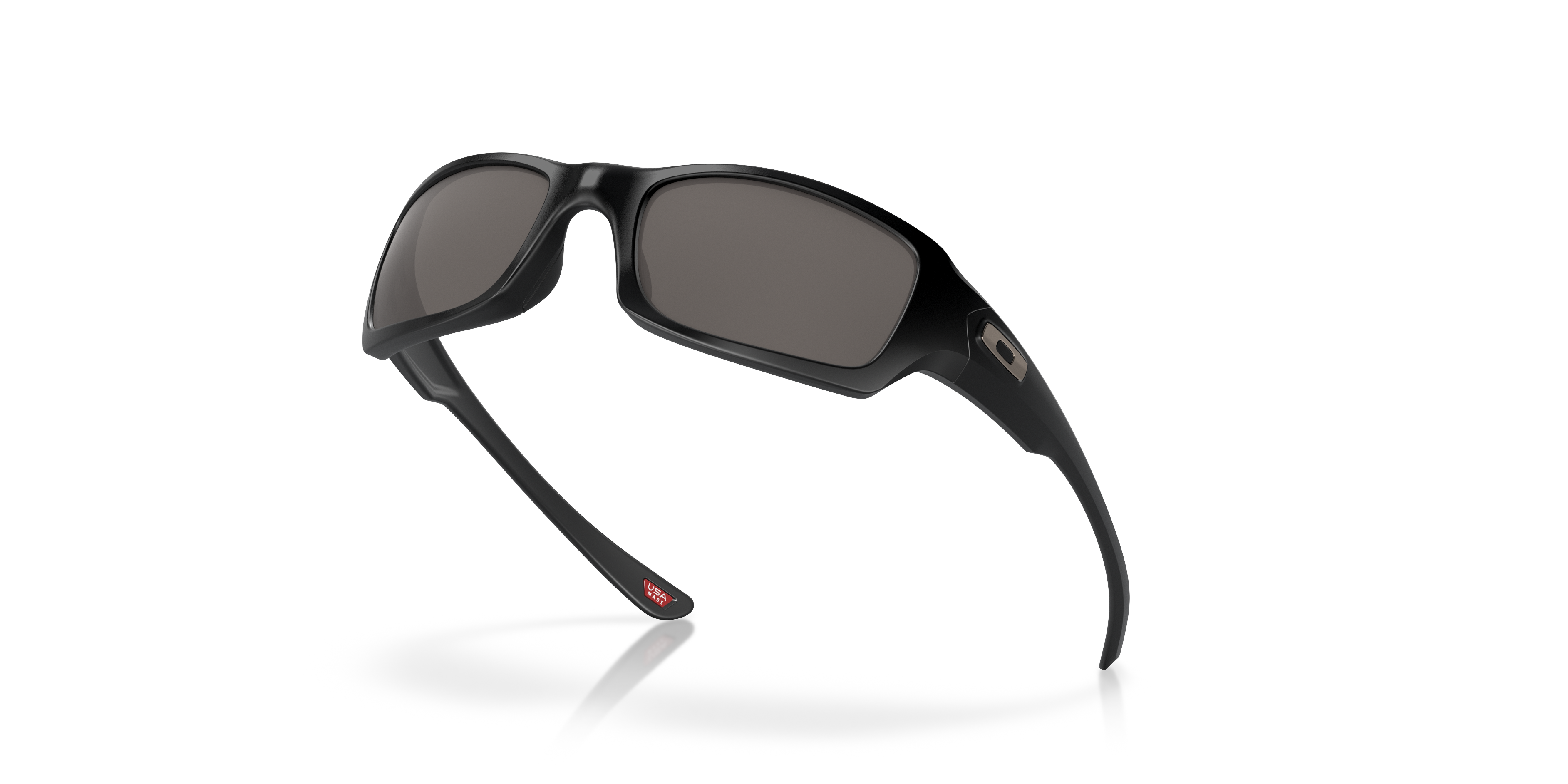 Oakley Fives Squared OO9238 in Matte Black / Warm Grey, angled view #Colour_Matte Black / Warm Grey