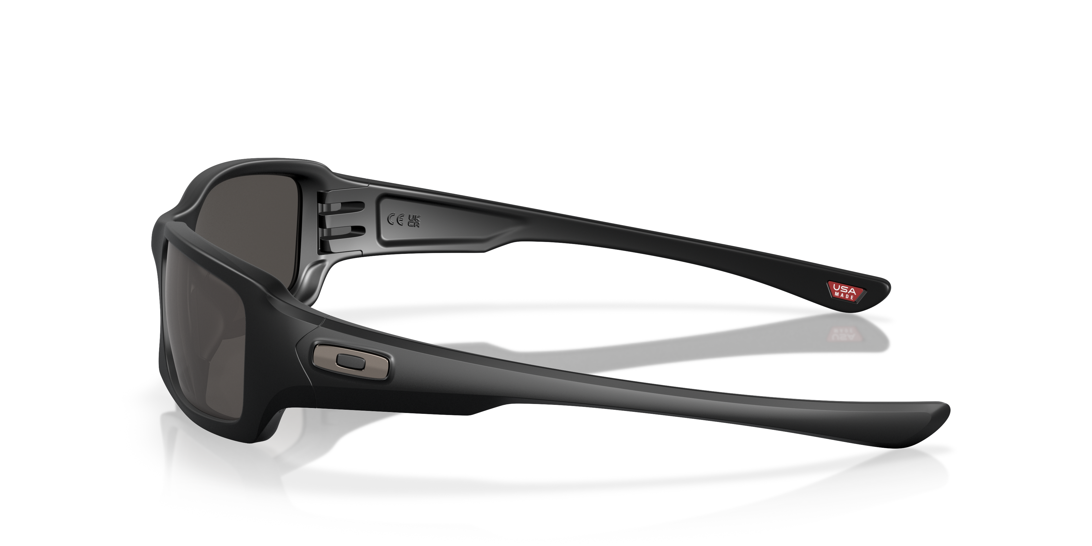 Oakley Fives Squared OO9238 in Matte Black / Warm Grey, side view #Colour_Matte Black / Warm Grey