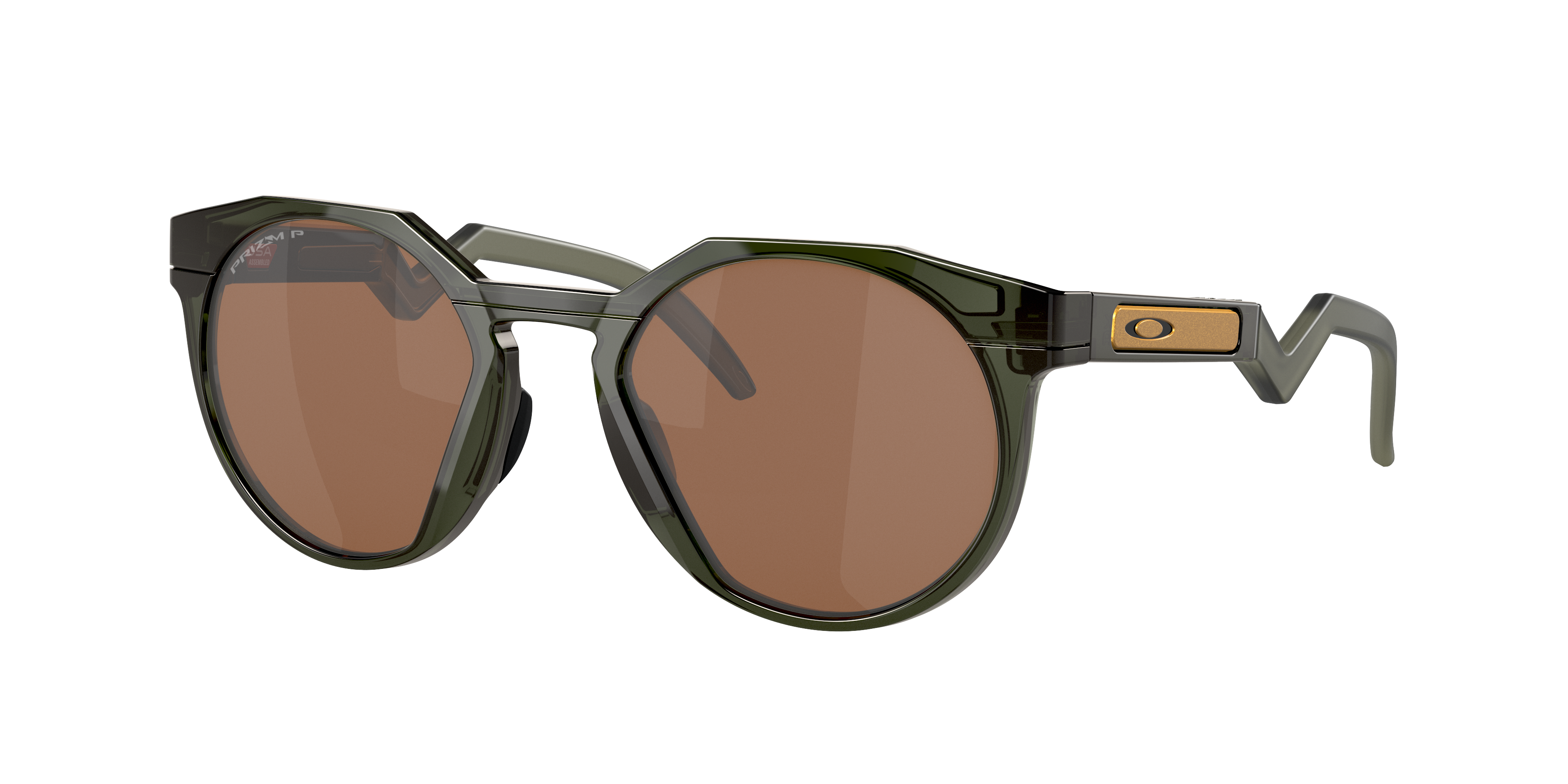 Oakley HSTN OO9242 in Olive Ink / Prizm Tungsten Polarized, three-quarter view #Colour_Olive Ink / Prizm Tungsten Polarized