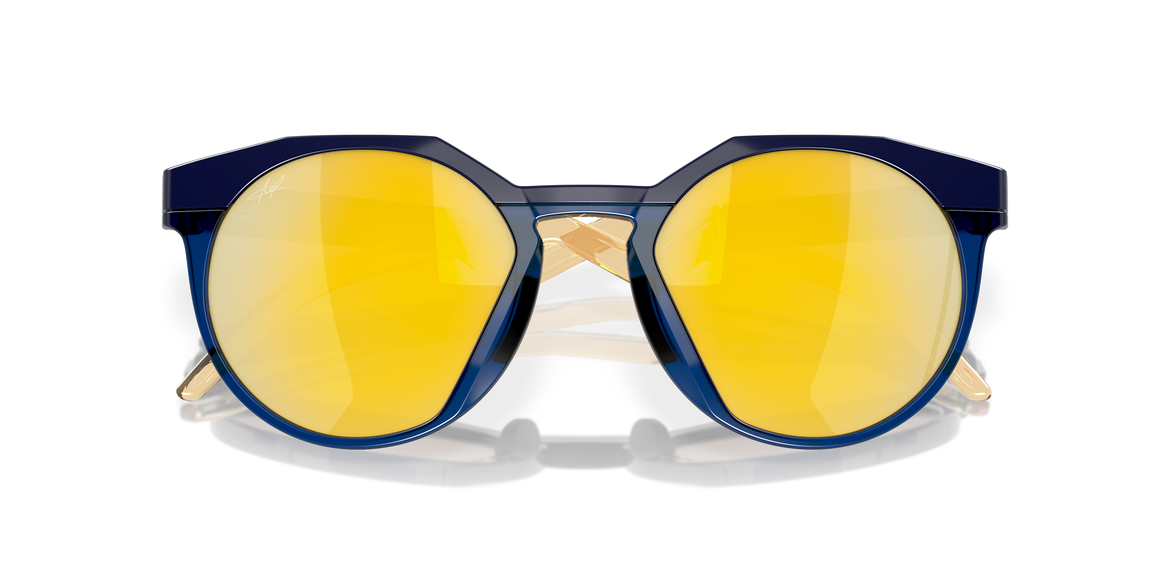 Oakley HSTN OO9242 in Navy/Transparent Blue / Prizm 24K Polarized, front detail view #Colour_Navy/Transparent Blue / Prizm 24K Polarized