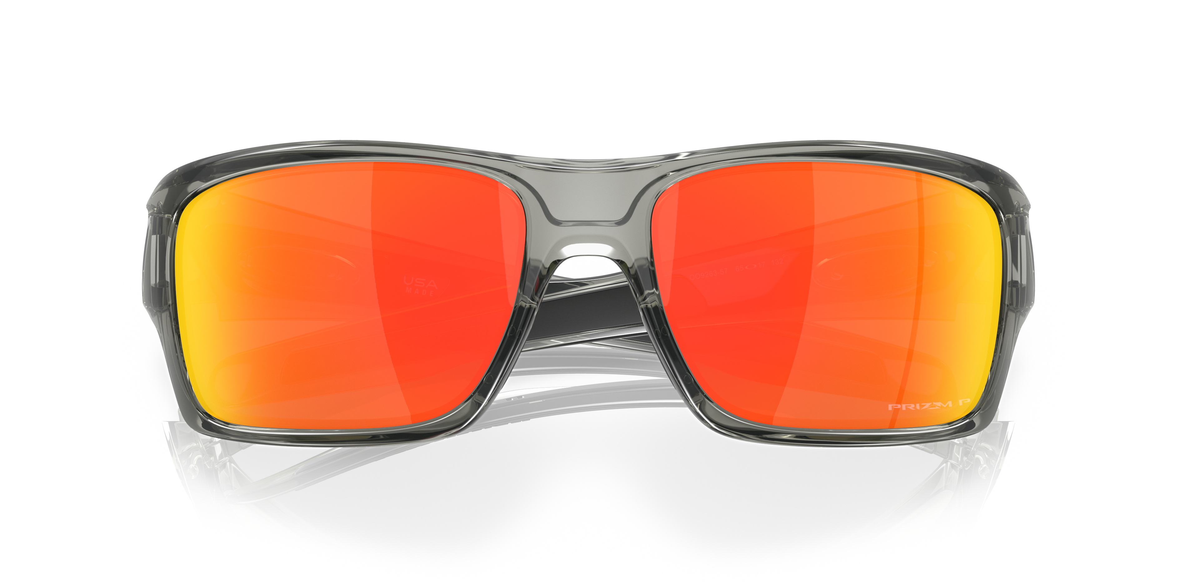 Oakley Turbine OO9263 in Grey Ink / Prizm Ruby Polarized, front detail view #Colour_Grey Ink / Prizm Ruby Polarized