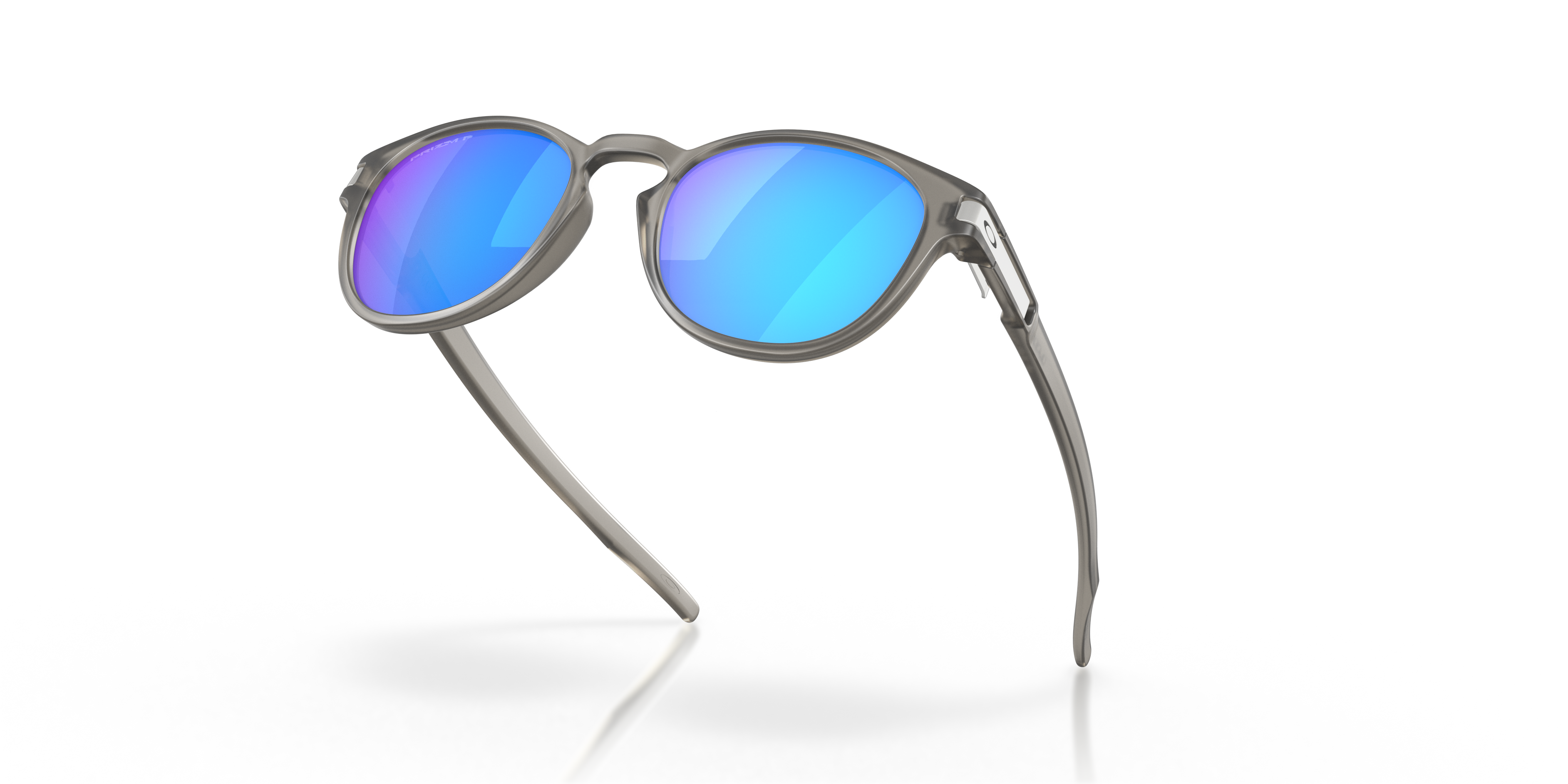 Oakley Latch OO9265 in Matte Grey Ink / Prizm Sapphire Polarized, angled view #Colour_Matte Grey Ink / Prizm Sapphire Polarized
