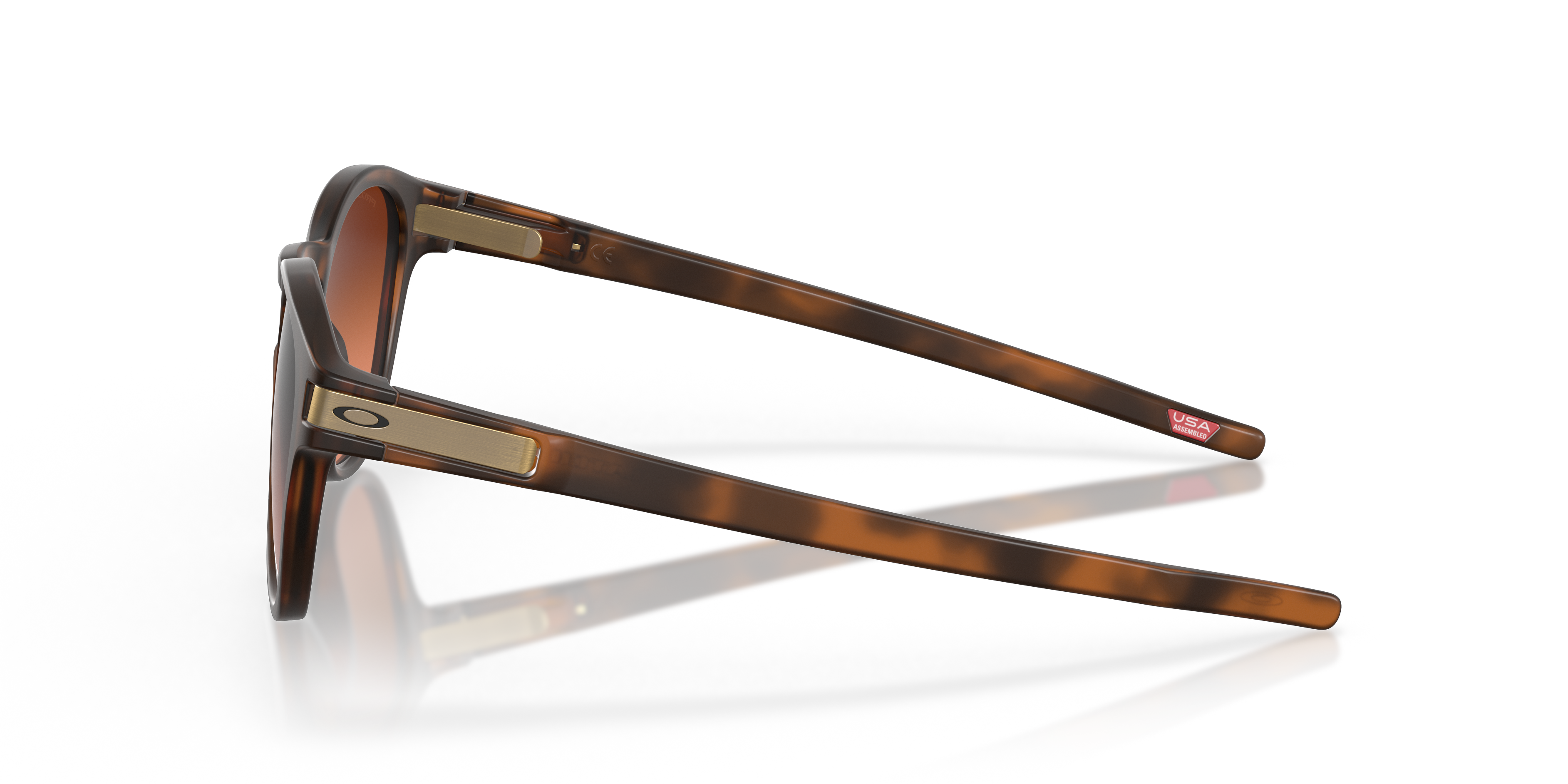 Oakley Latch OO9265 in Matte Brown Tortoise / Prizm Bronze Gradient, side view #Colour_Matte Brown Tortoise / Prizm Bronze Gradient