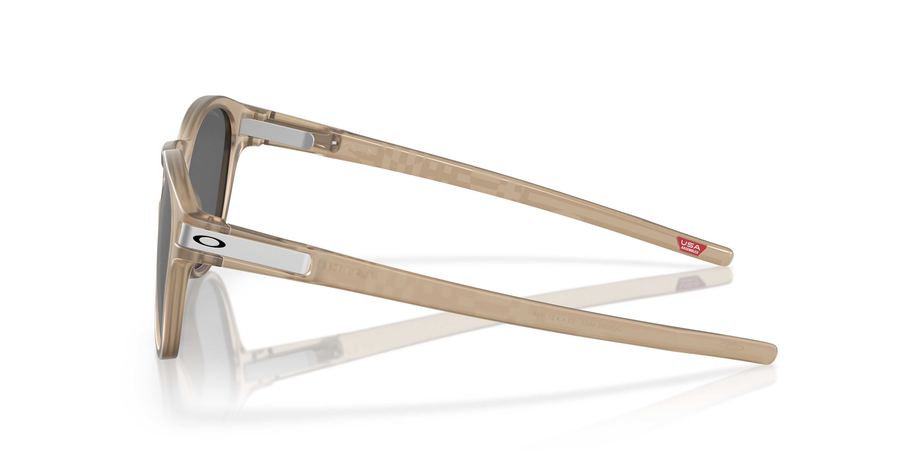 Oakley Latch OO9265 in Matte Sepia / Prizm Black Polarized, side view #Colour_Matte Sepia / Prizm Black Polarized