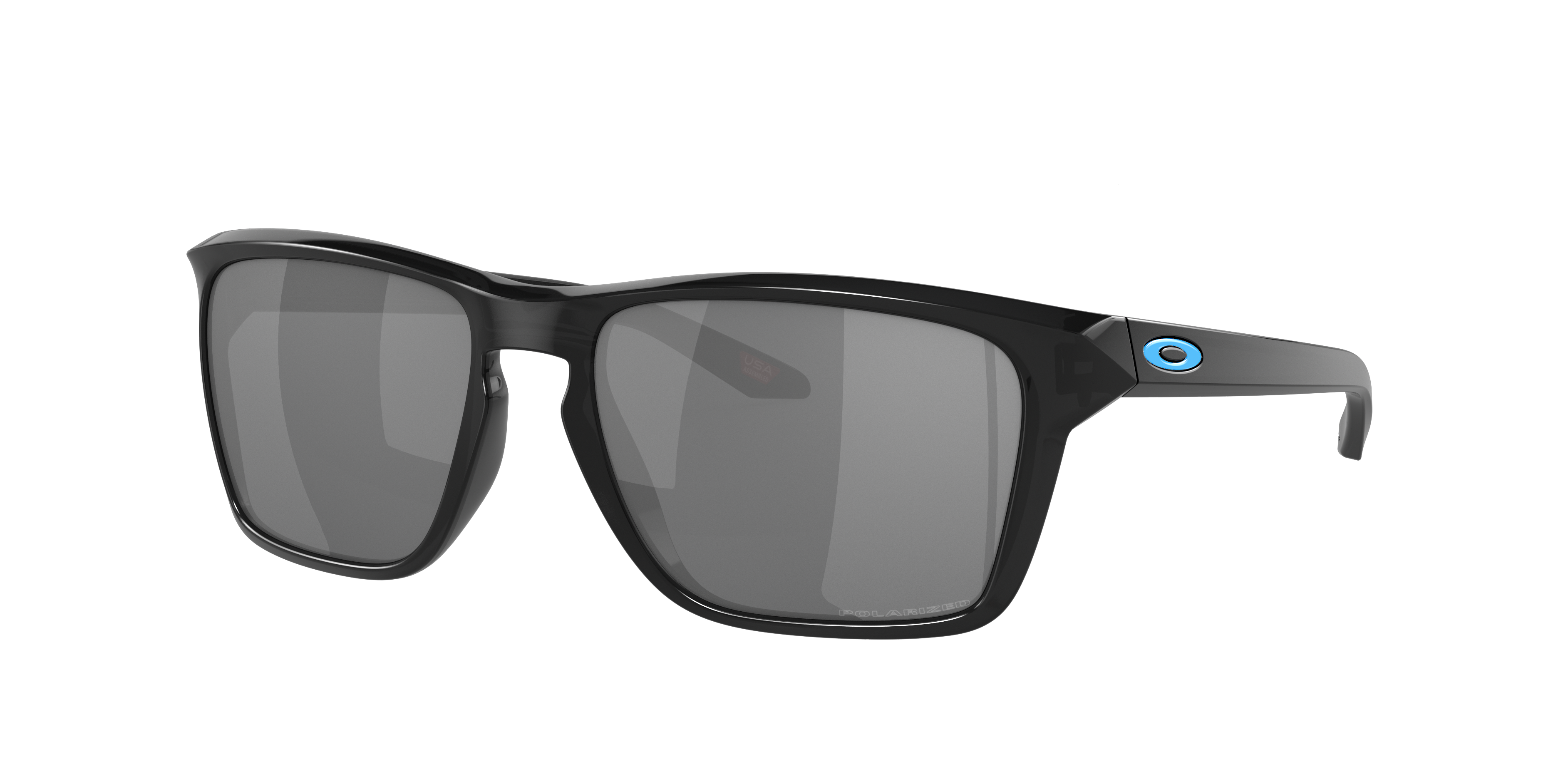 Oakley Sylas OO9448 in Black Ink / Black Iridium Polarized, three-quarter view #Colour_Black Ink / Black Iridium Polarized