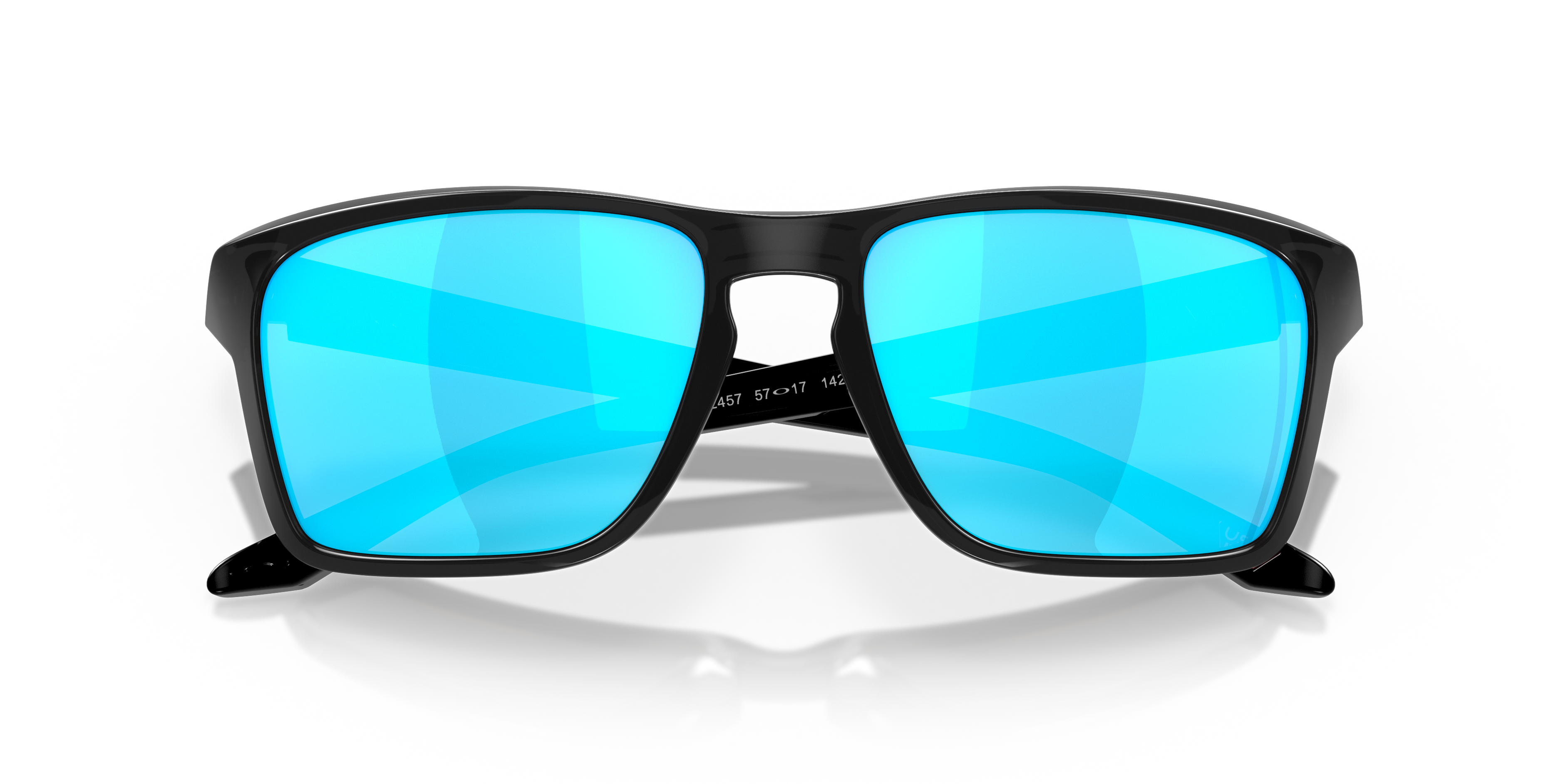 Oakley Sylas OO9448 in Black Ink / Sapphire Iridium, front detail view #Colour_Black Ink / Sapphire Iridium