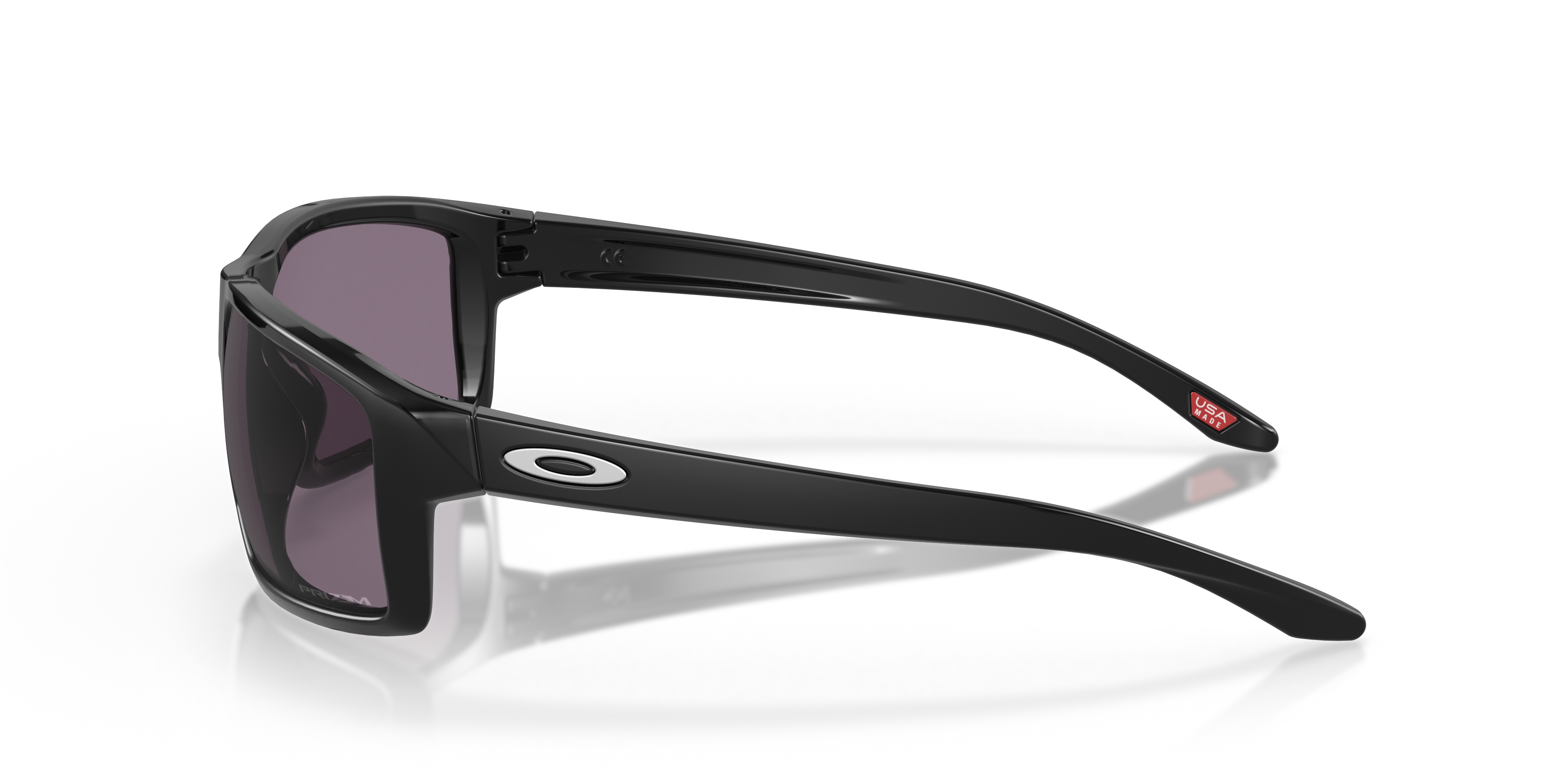 Oakley Gibston OO9449 in Polished Black / Prizm Grey, side view #Colour_Polished Black / Prizm Grey