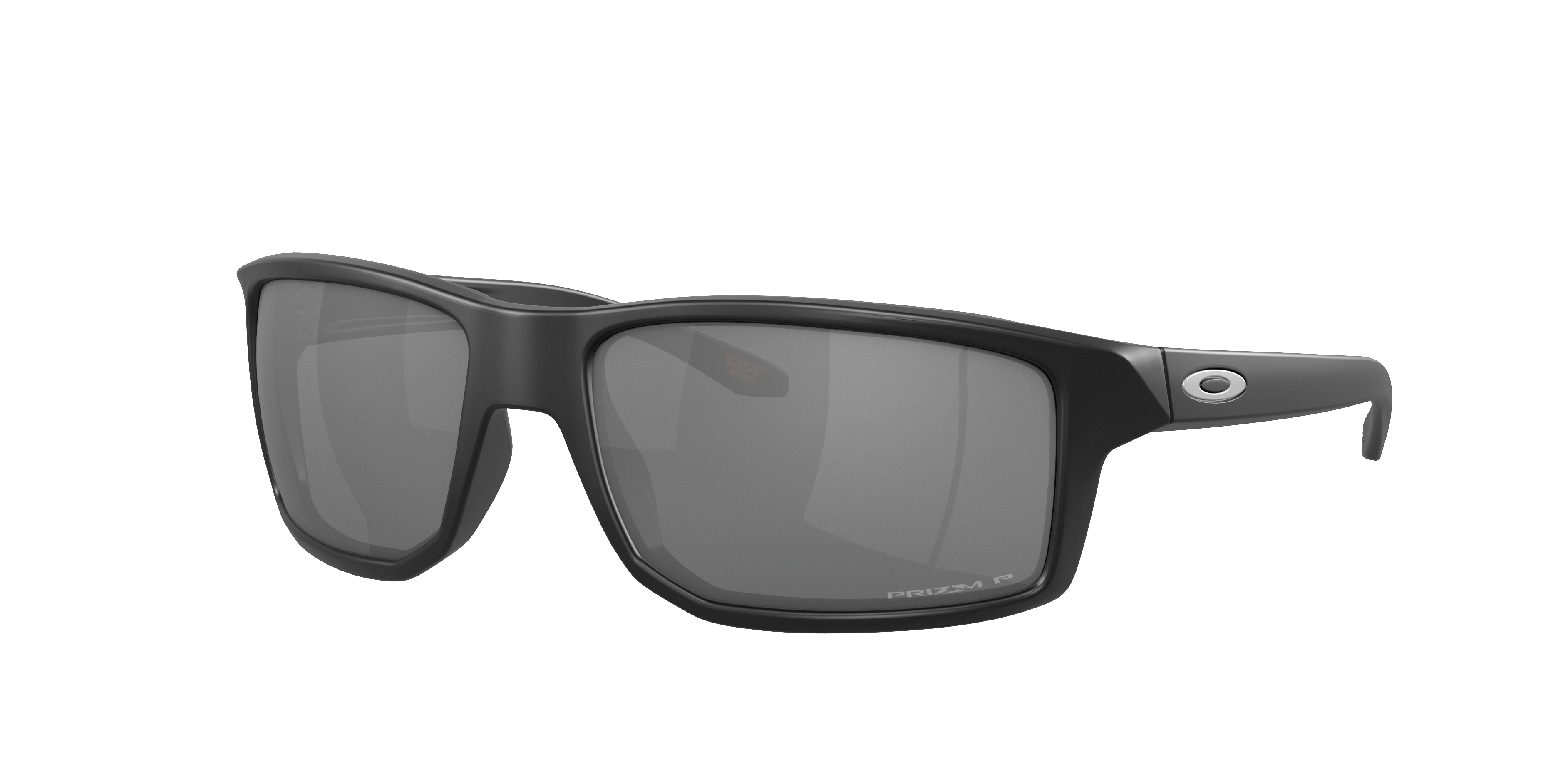 Oakley Gibston OO9449 in Matte Black / Prizm Black Polarized, three-quarter view #Colour_Matte Black / Prizm Black Polarized