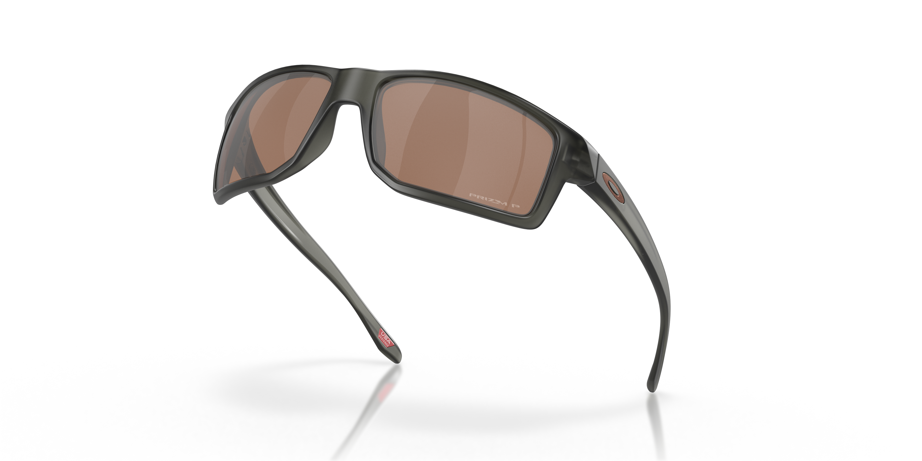 Oakley Gibston OO9449 in Matte Grey Smoke / Prizm Tungsten Polarized, angled view #Colour_Matte Grey Smoke / Prizm Tungsten Polarized