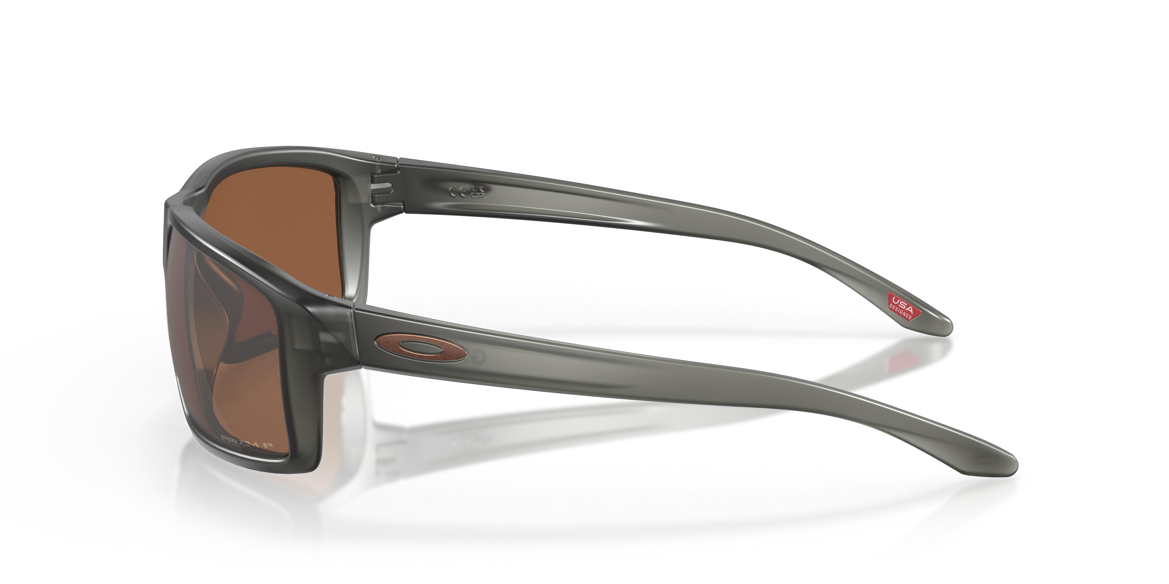 Oakley Gibston OO9449 in Matte Grey Smoke / Prizm Tungsten Polarized, side view #Colour_Matte Grey Smoke / Prizm Tungsten Polarized