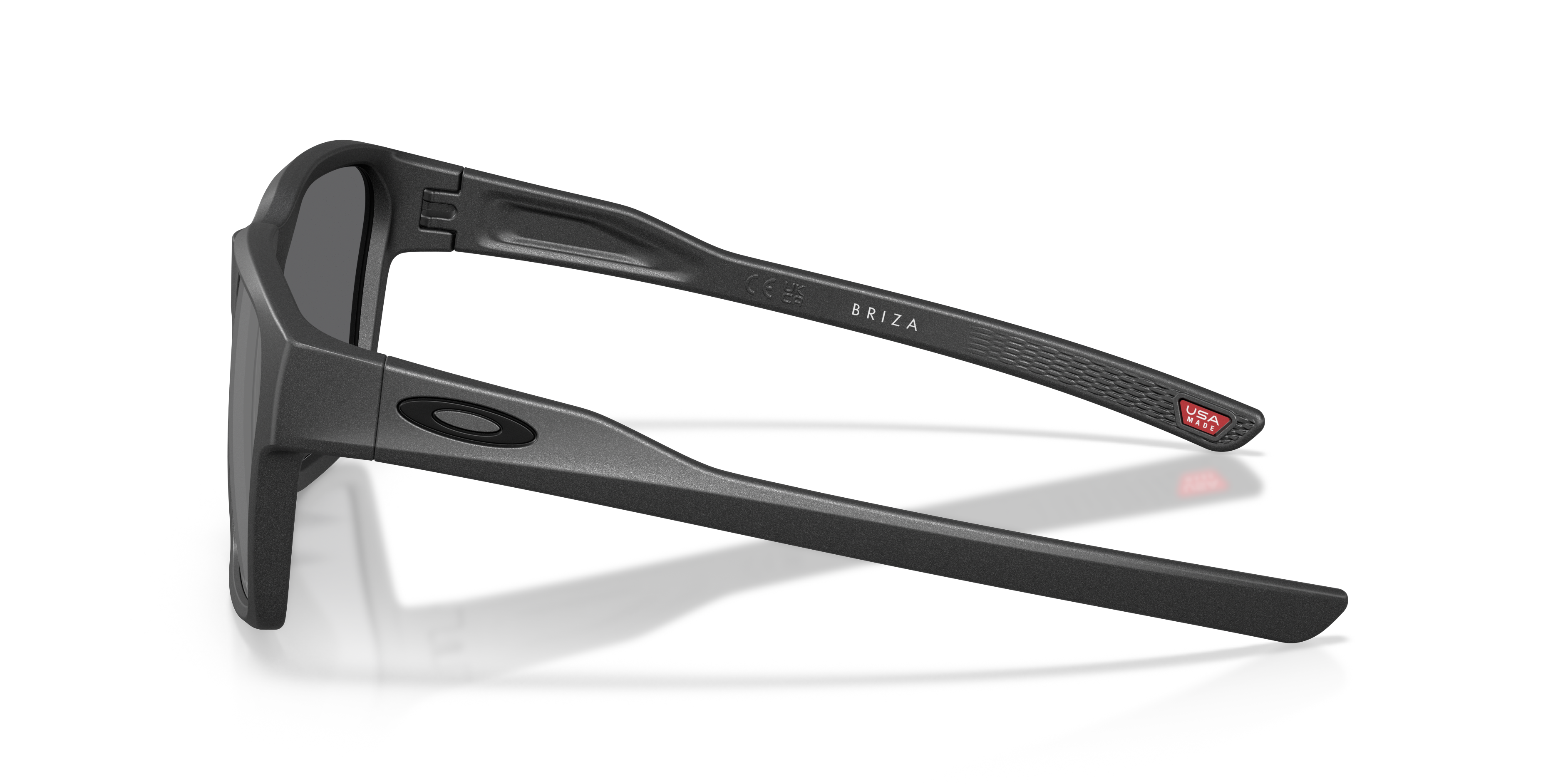 Oakley Briza OO9497 in Steel / Prizm Black, side view #Colour_Steel / Prizm Black