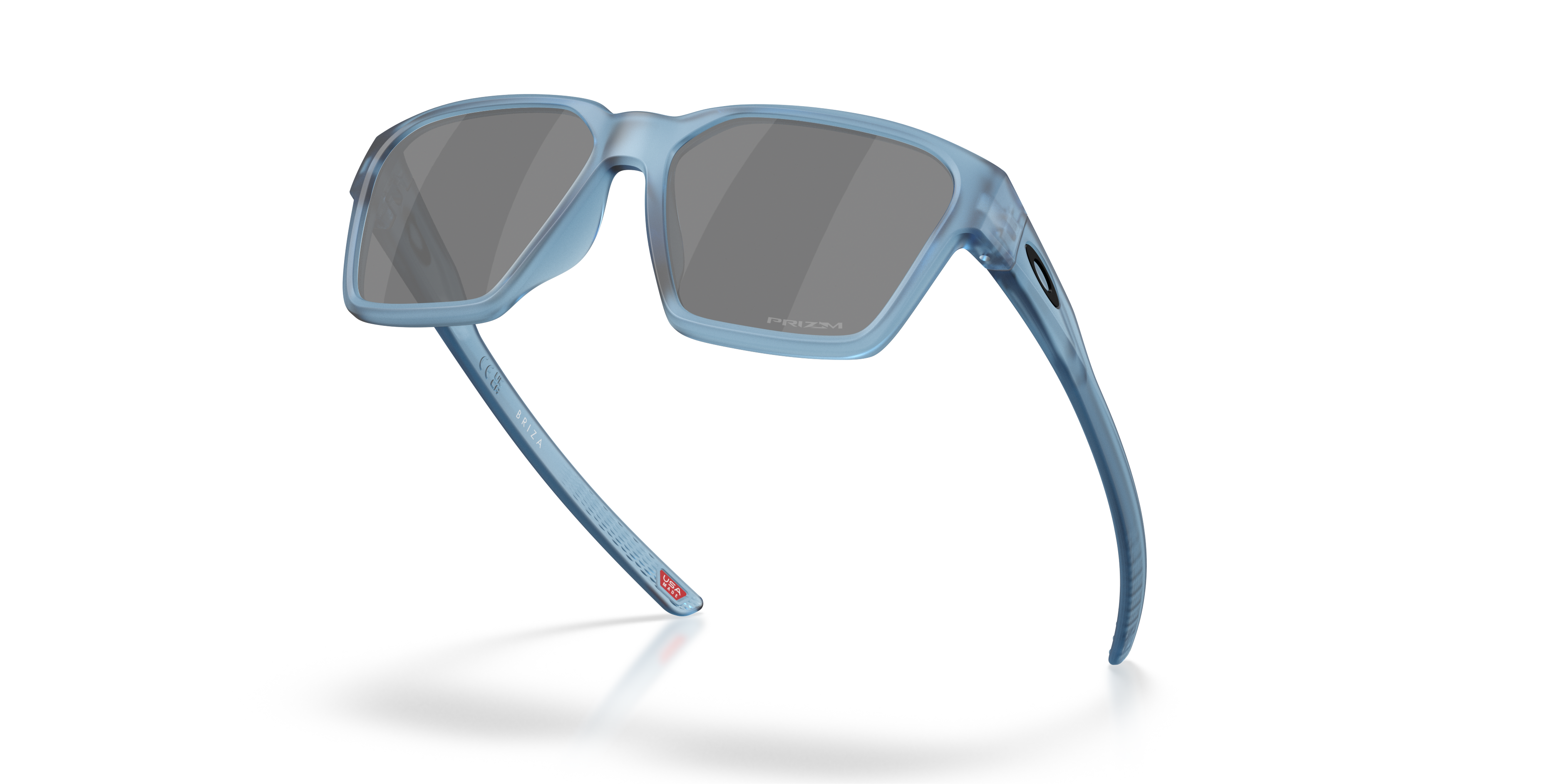 Oakley Briza OO9497 in Matt Transparent Stonewash / Prizm Black, angled view #Colour_Matt Transparent Stonewash / Prizm Black