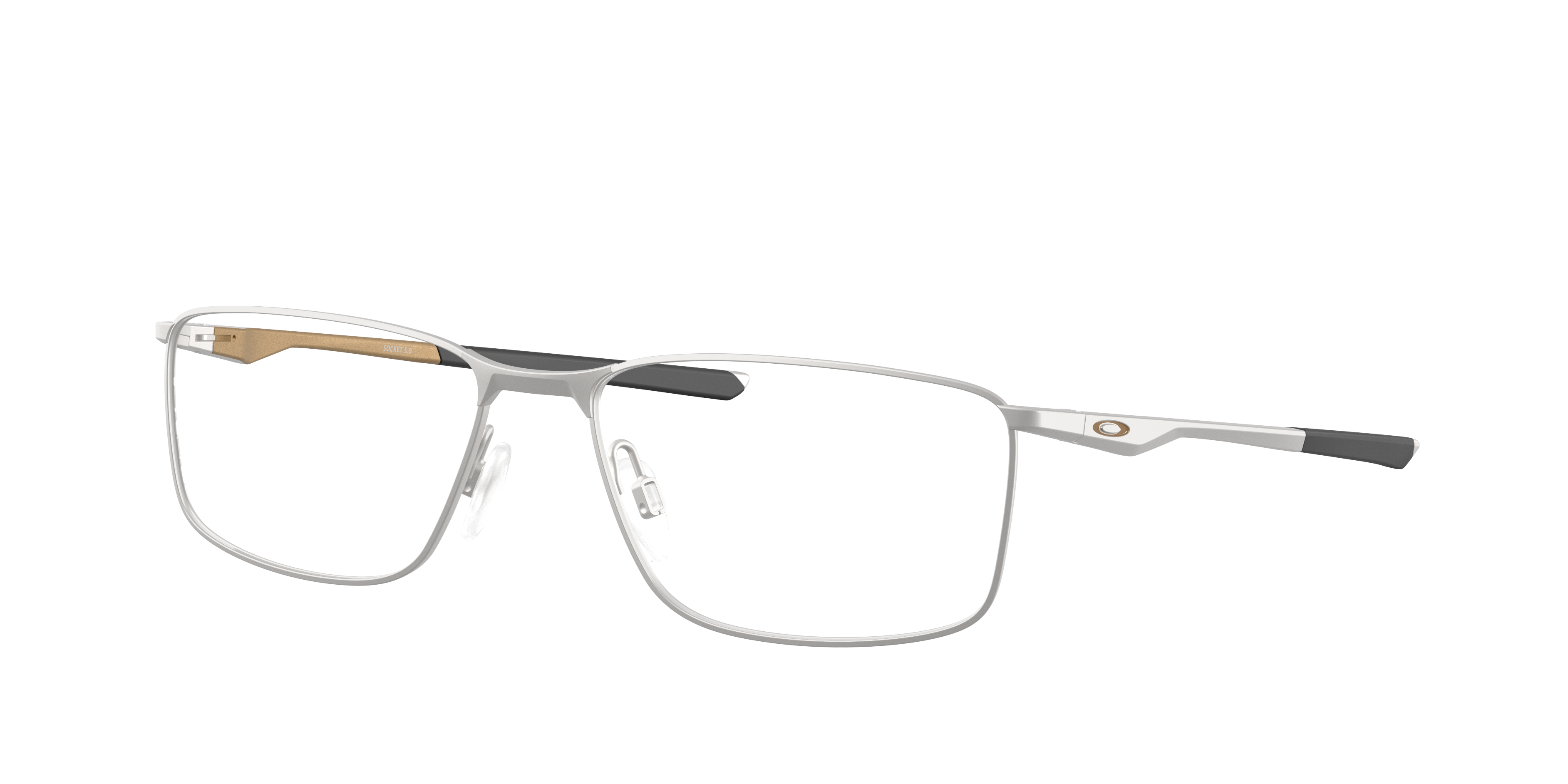 Oakley Socket 5.0 OX3217 in Titanium, three-quarter view #Colour_Titanium