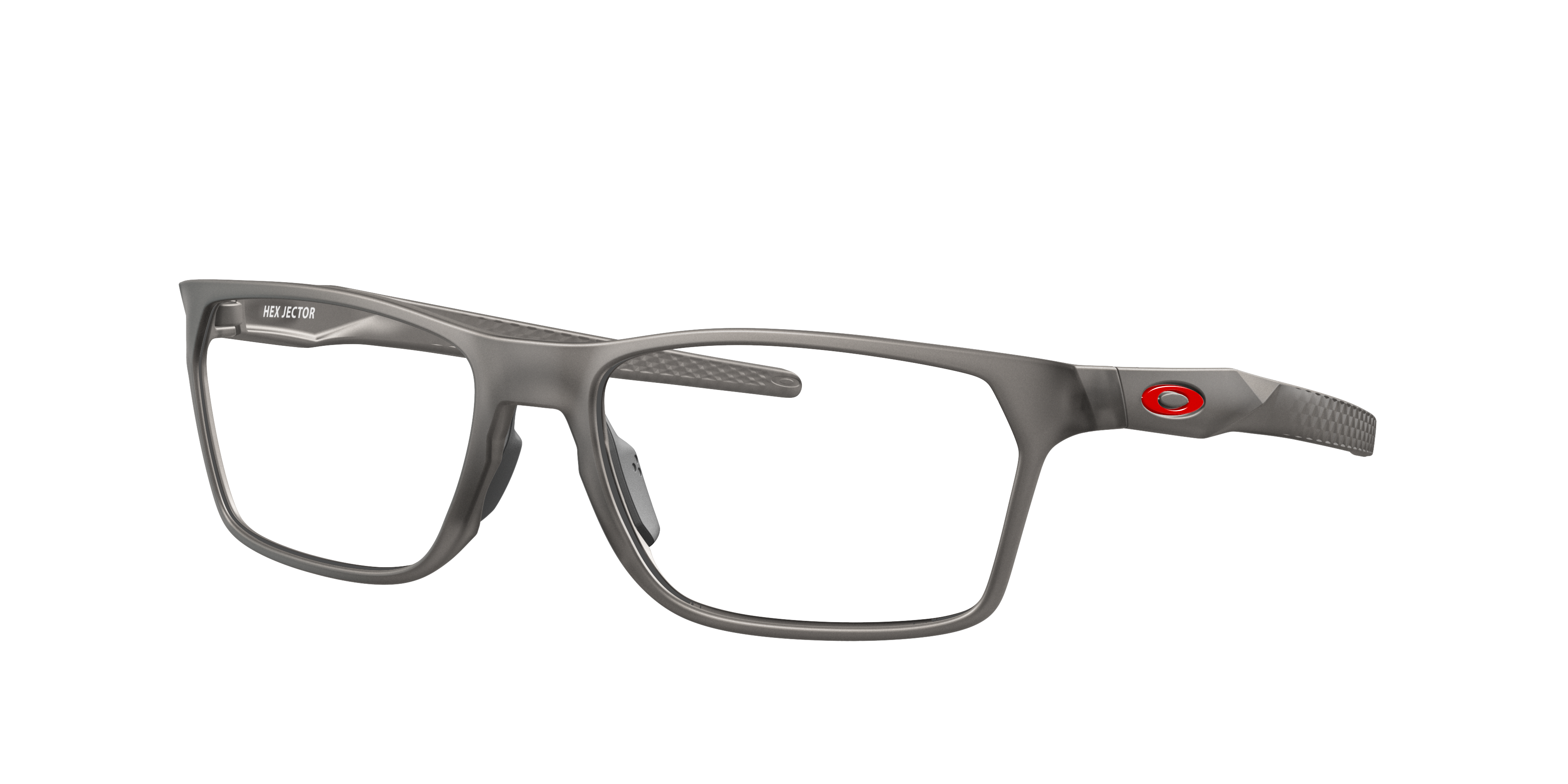 Oakley Hex Jector OX8032 in Satin Grey Smoke, three-quarter view #Colour_Satin Grey Smoke