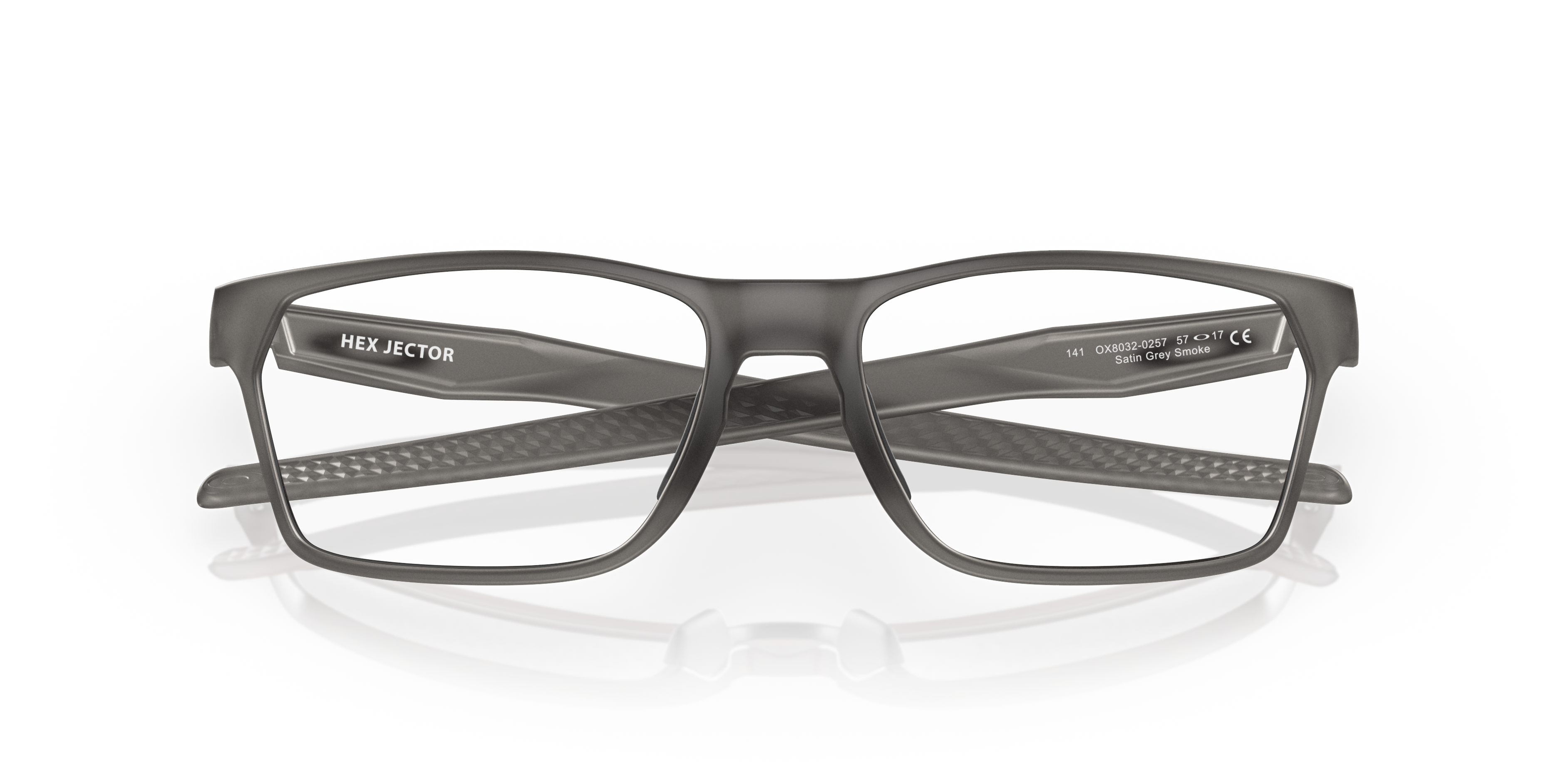 Oakley Hex Jector OX8032 in Satin Grey Smoke, front detail view #Colour_Satin Grey Smoke